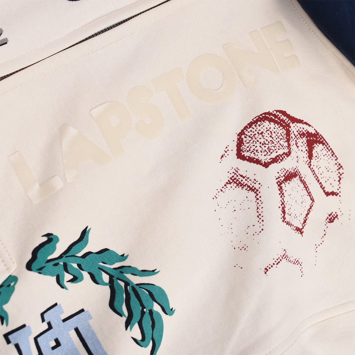 Lapstone & Hammer LAPSTONE x USMNT FULL - ZIP HOODIE - CREAM / NAVY