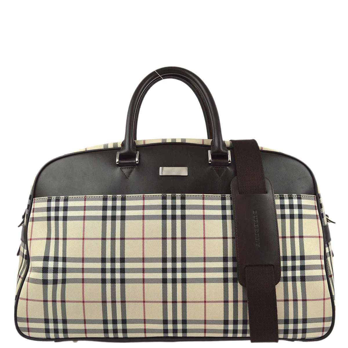 Other Brand Burberry Check 2way Duffle Shoulder Handbag