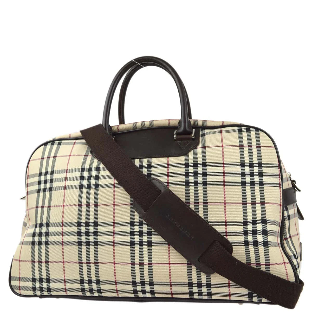 Other Brand Burberry Check 2way Duffle Shoulder Handbag