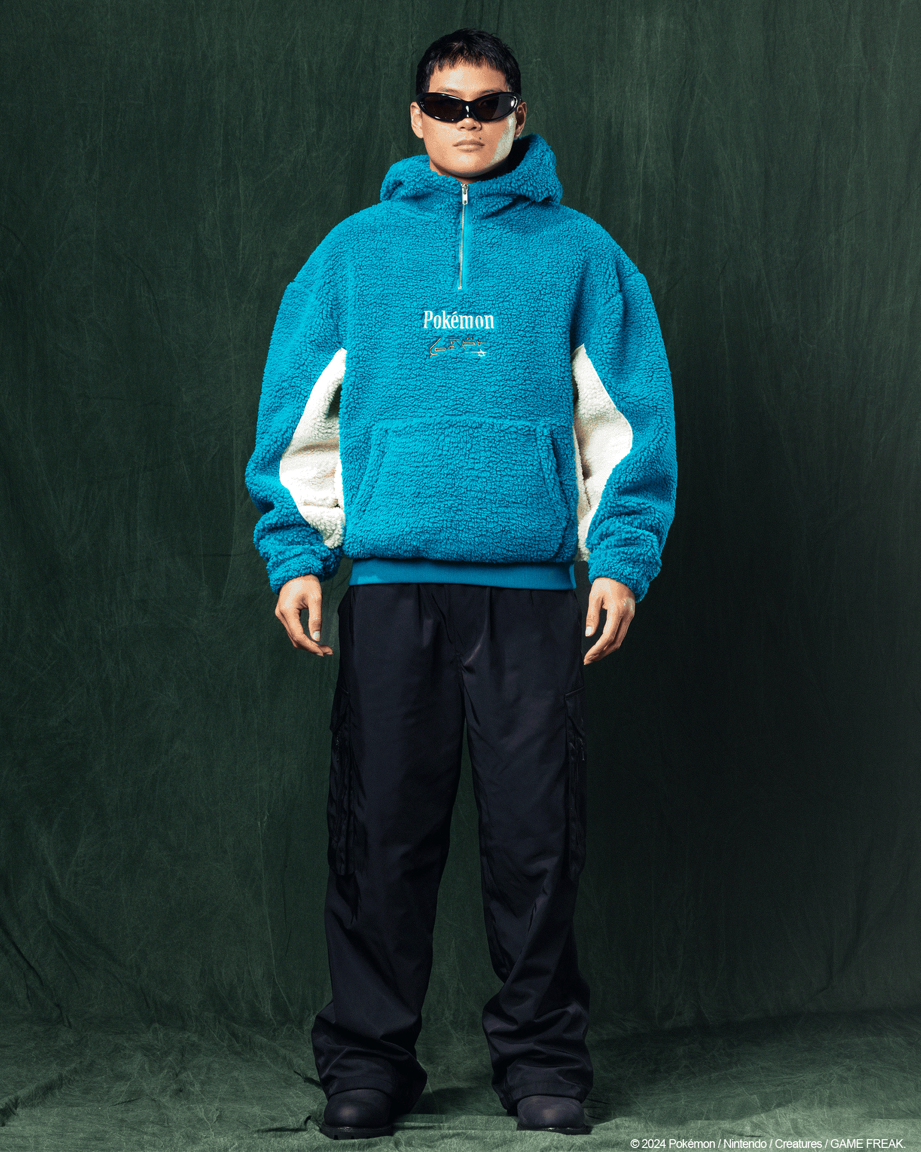 Loiter Pokémon By Loiter Snorlax Sherpa Hoodie Green/Off White