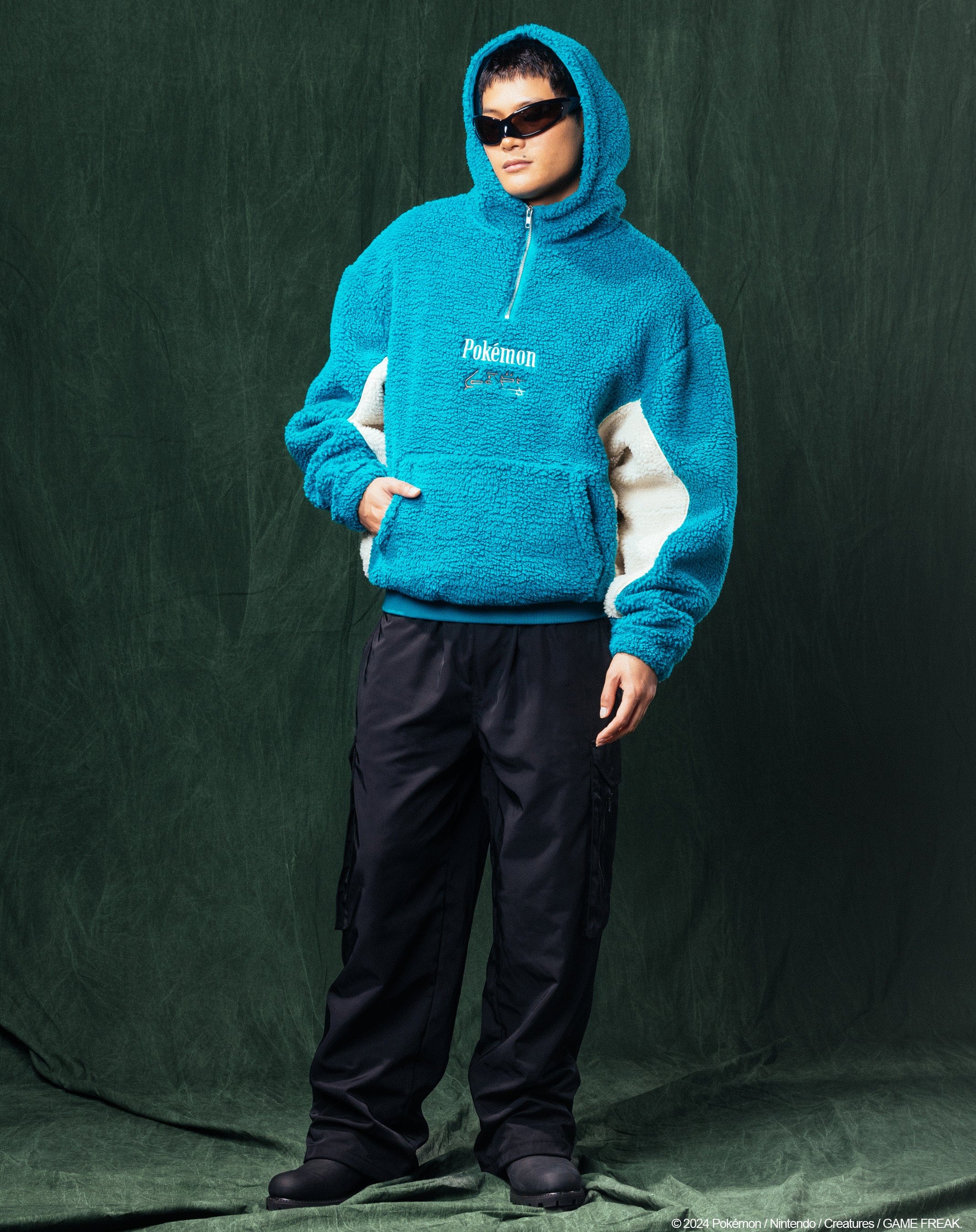 Loiter Pokémon By Loiter Snorlax Sherpa Hoodie Green/Off White