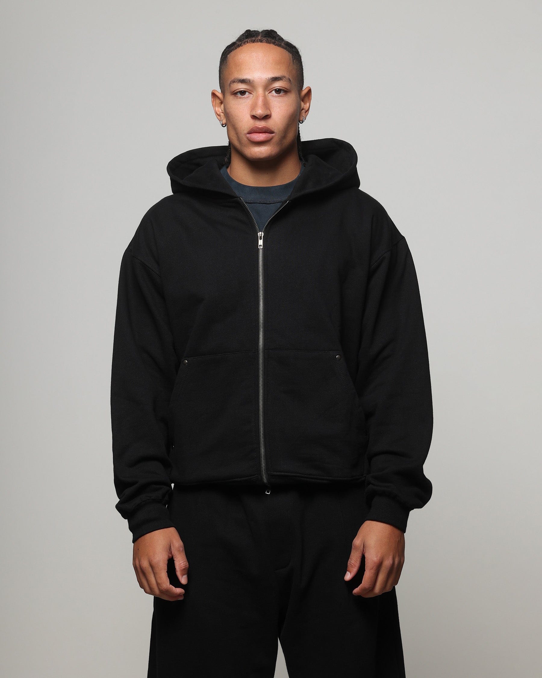 American Thrift Zip Hoodie Black