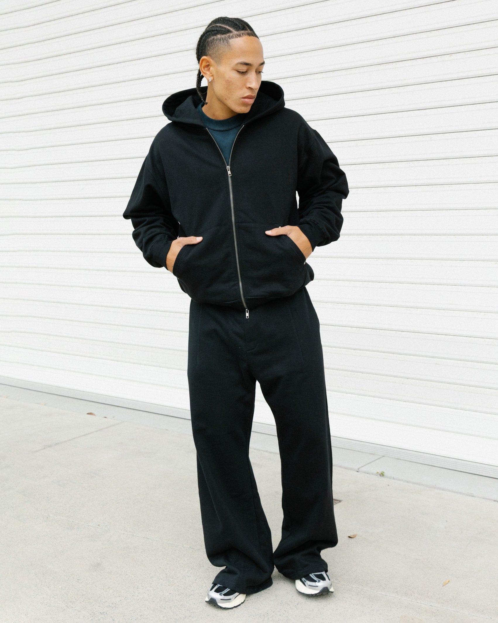 American Thrift Zip Hoodie Black