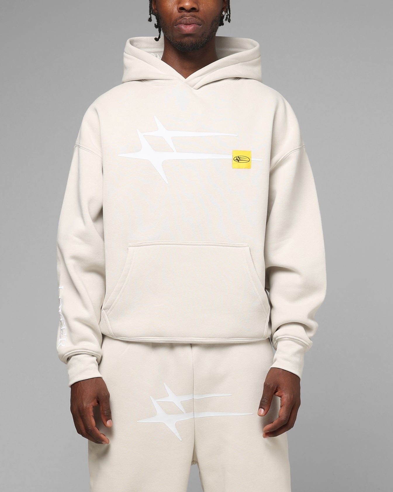 Loiter Hybrid Hoodie Stone
