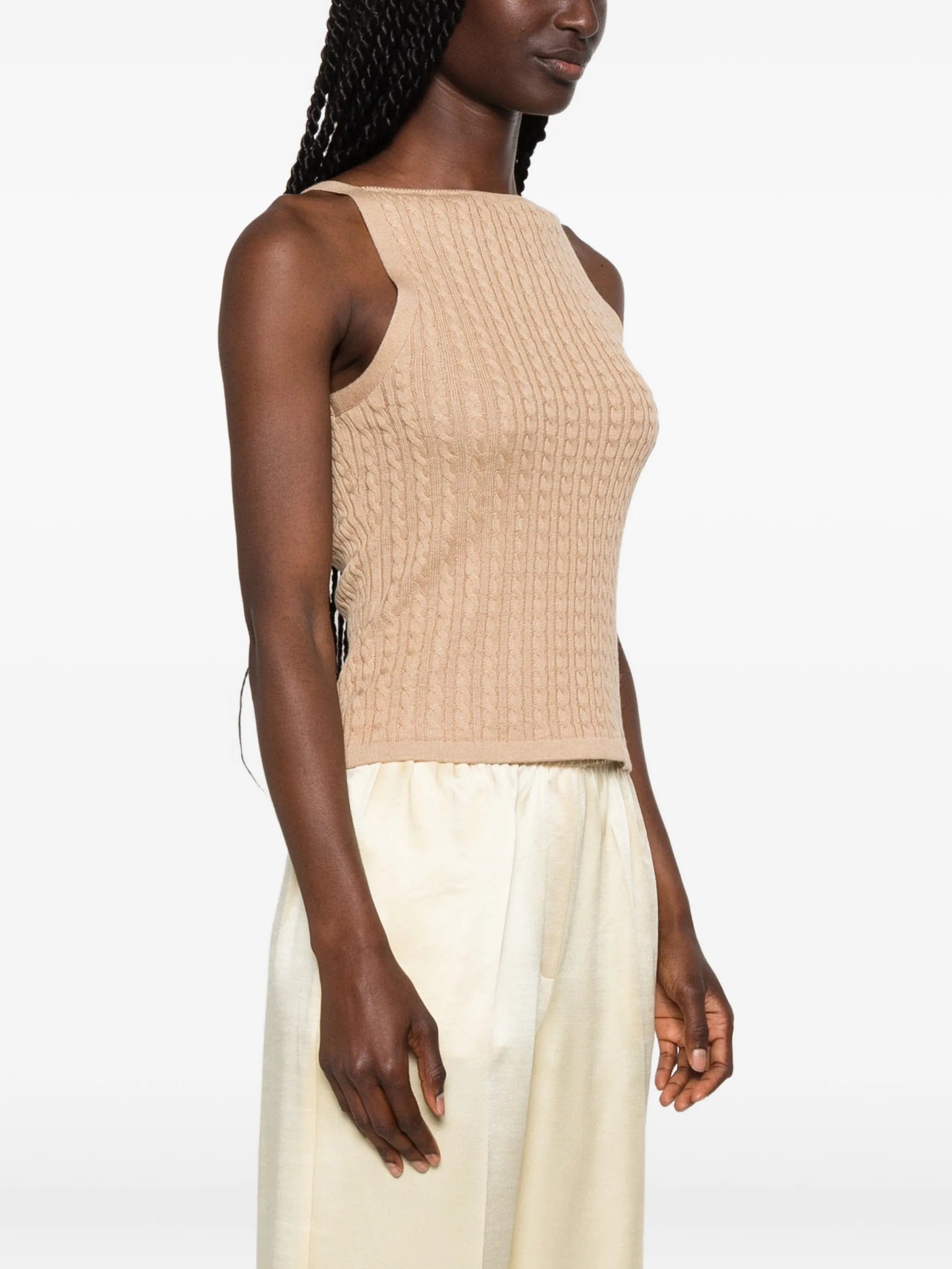 Soft Goat cable - knit tank top