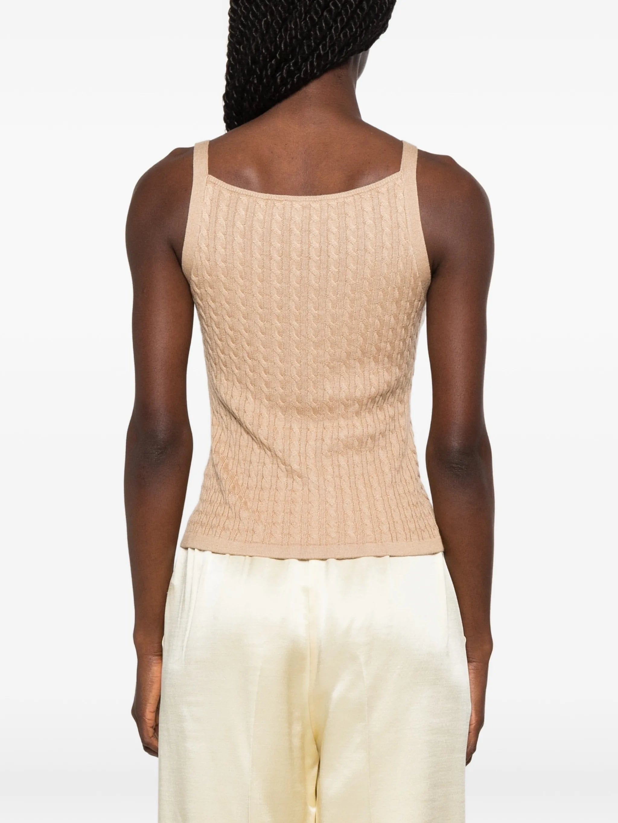 Soft Goat cable - knit tank top