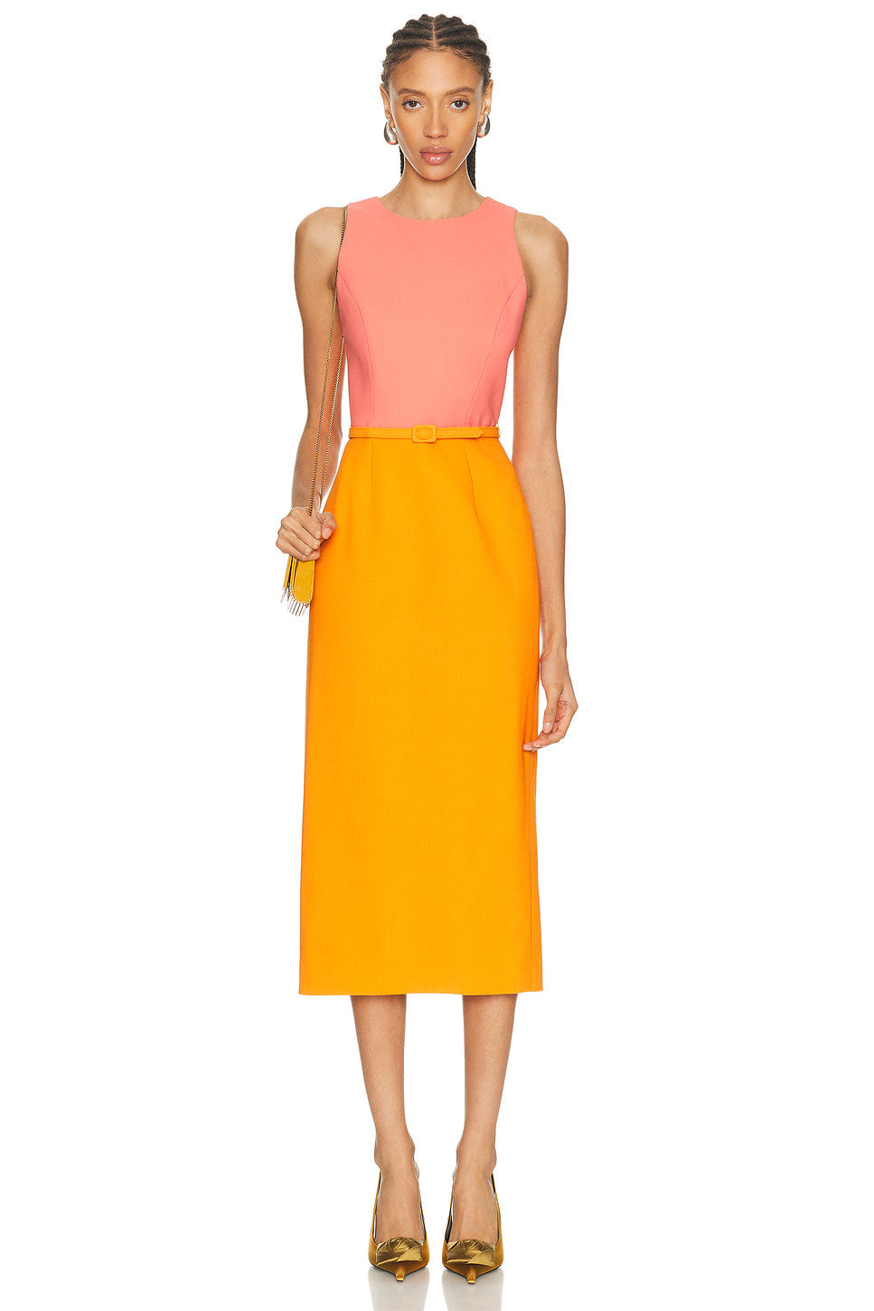 Carolina Herrera Sleeveless Crewneck Midi Dress