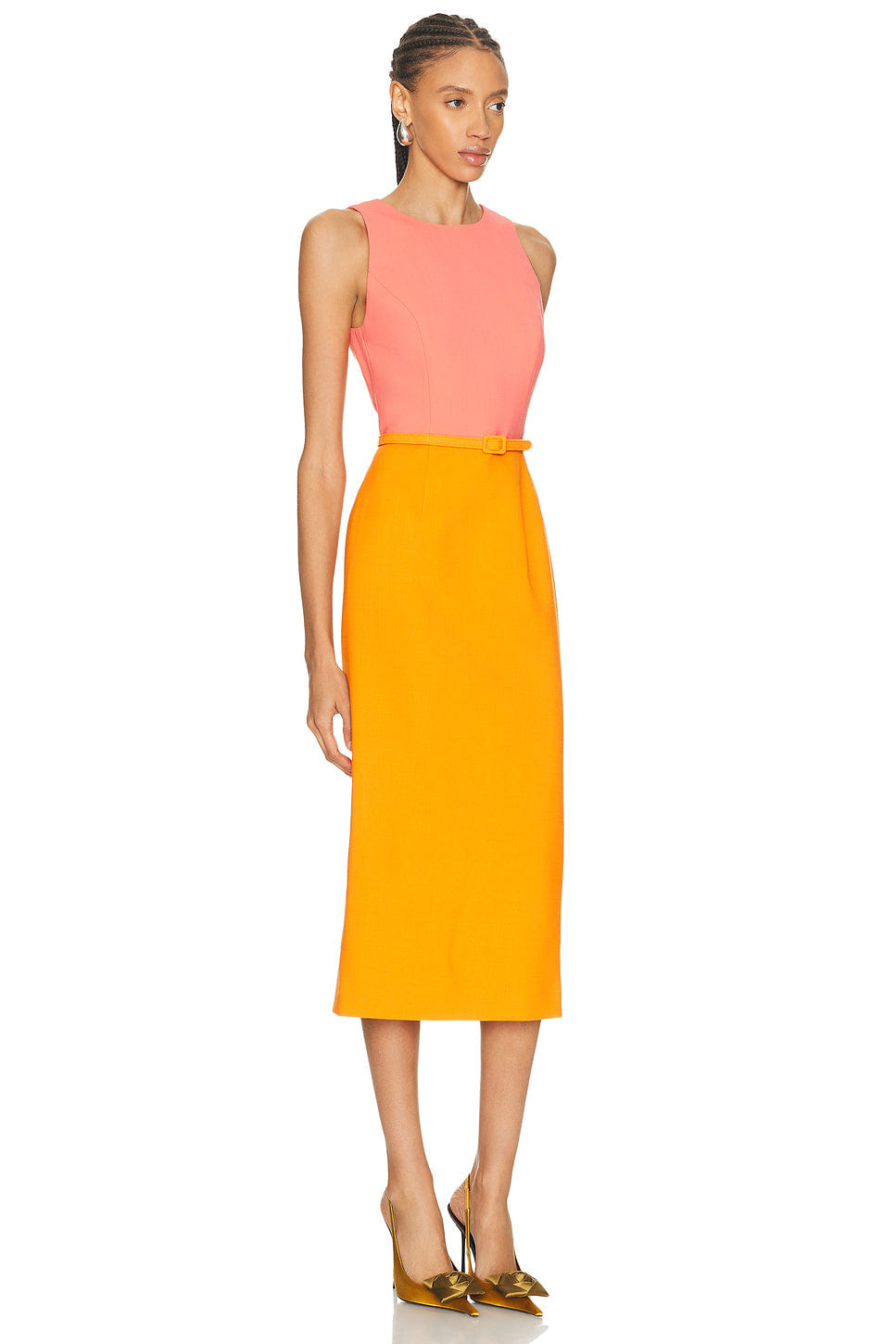 Carolina Herrera Sleeveless Crewneck Midi Dress