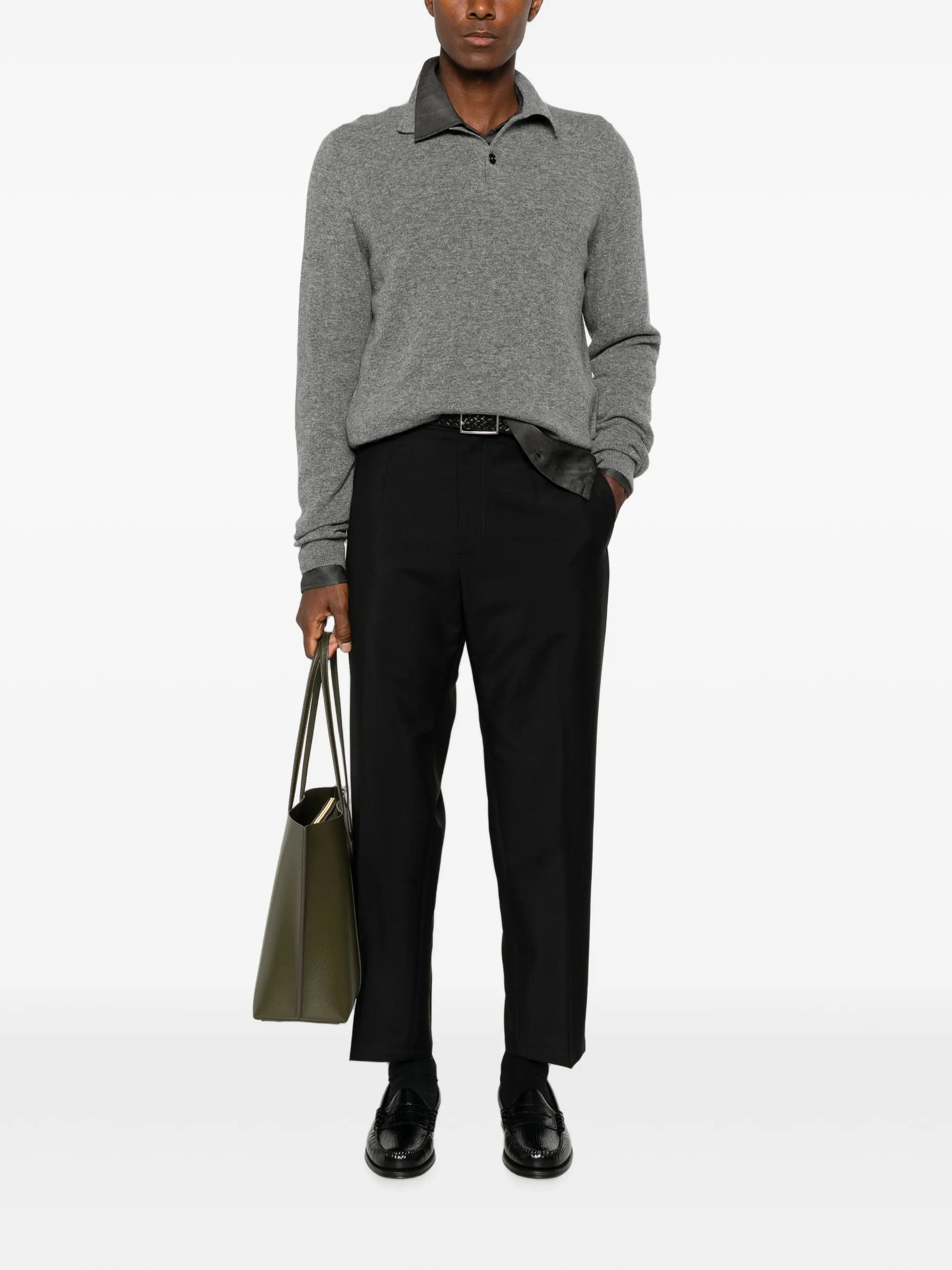 Jil Sander long - sleeve wool polo shirt
