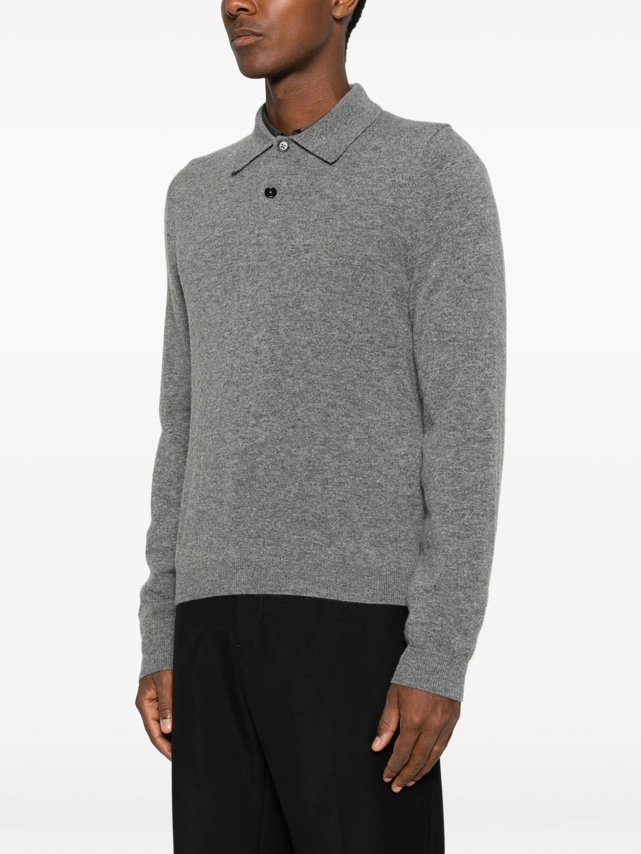 Jil Sander long - sleeve wool polo shirt