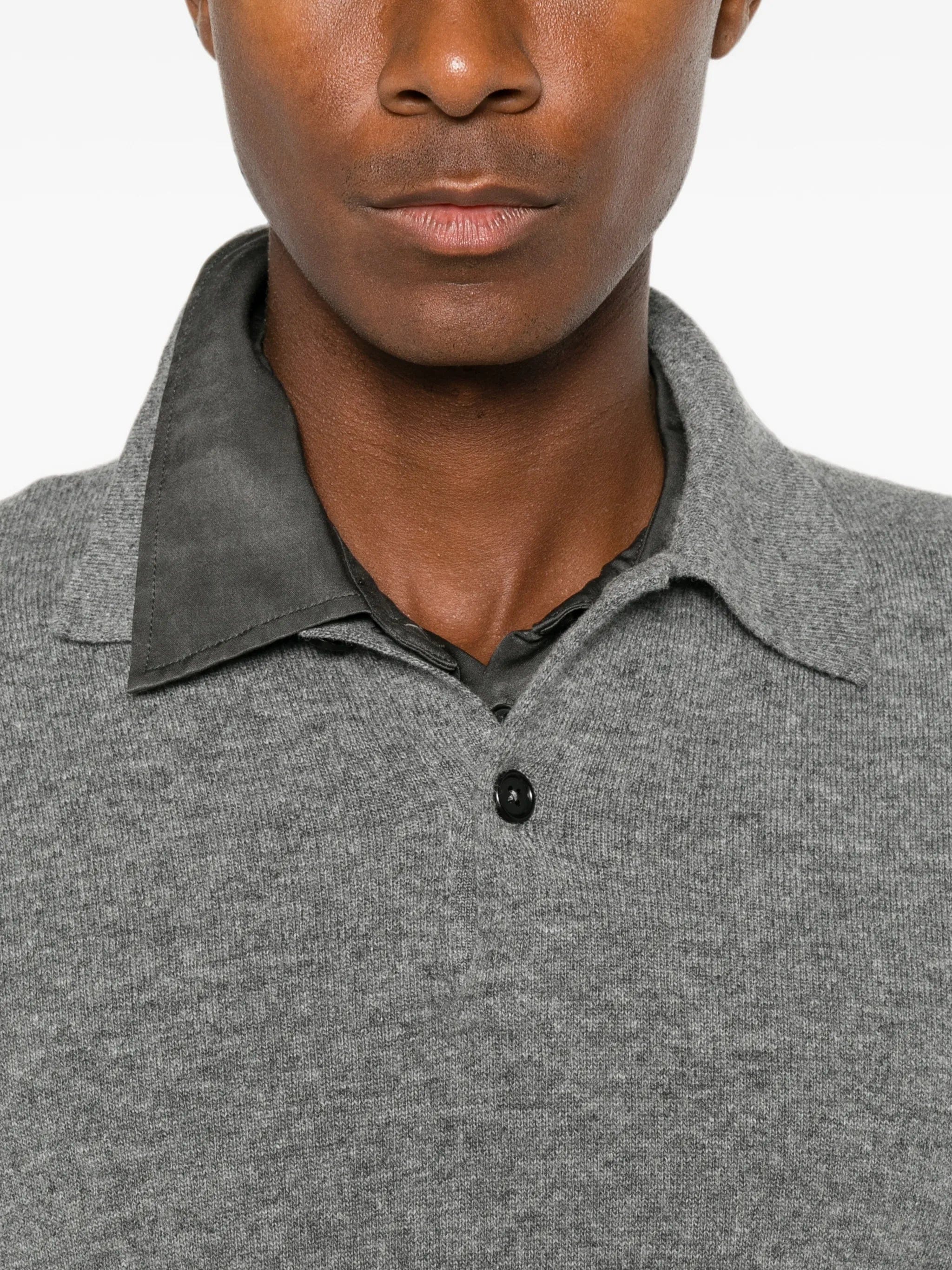Jil Sander long - sleeve wool polo shirt
