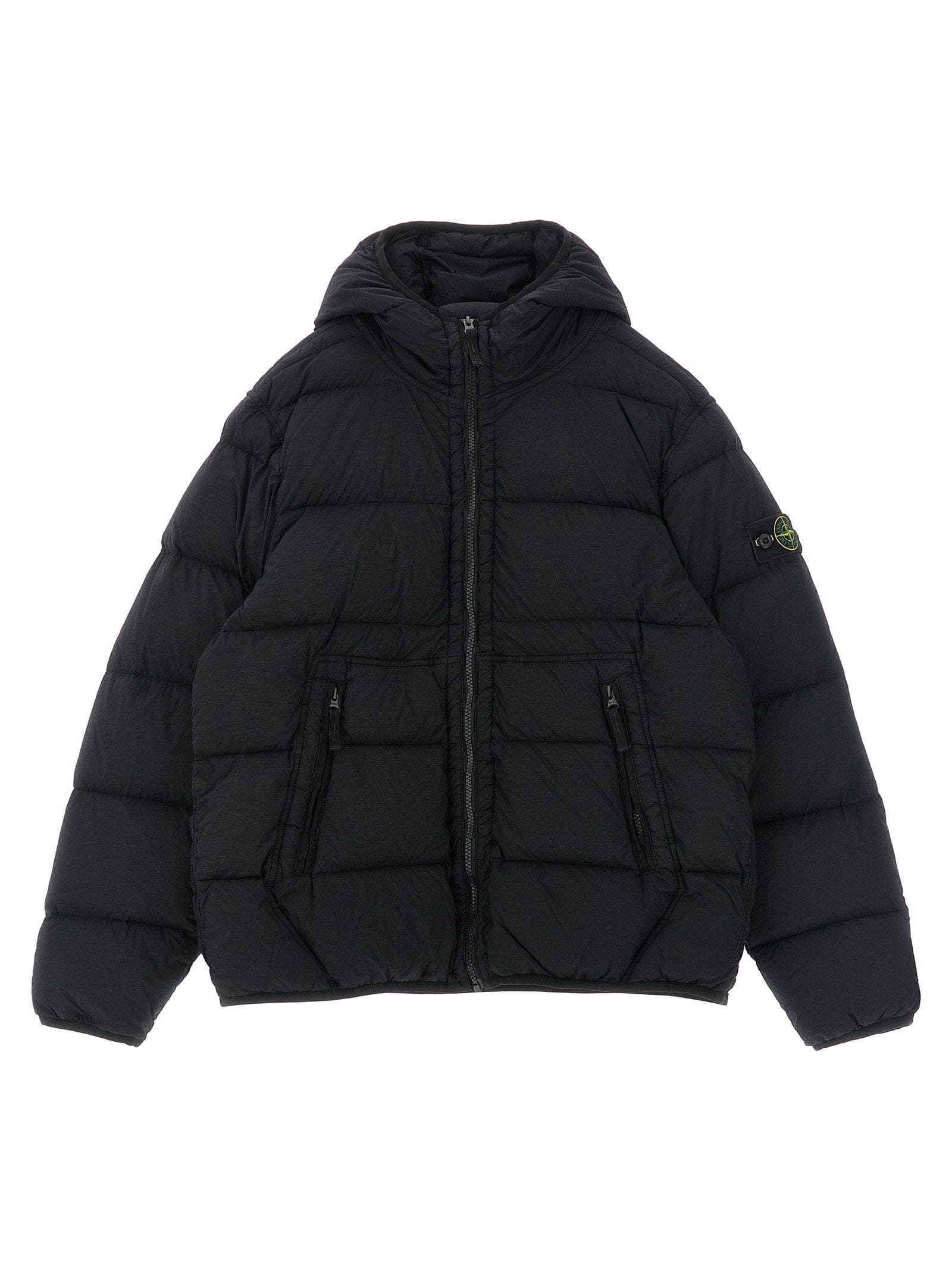 Stone Island Junior Quilted Technical Down Jacket — black