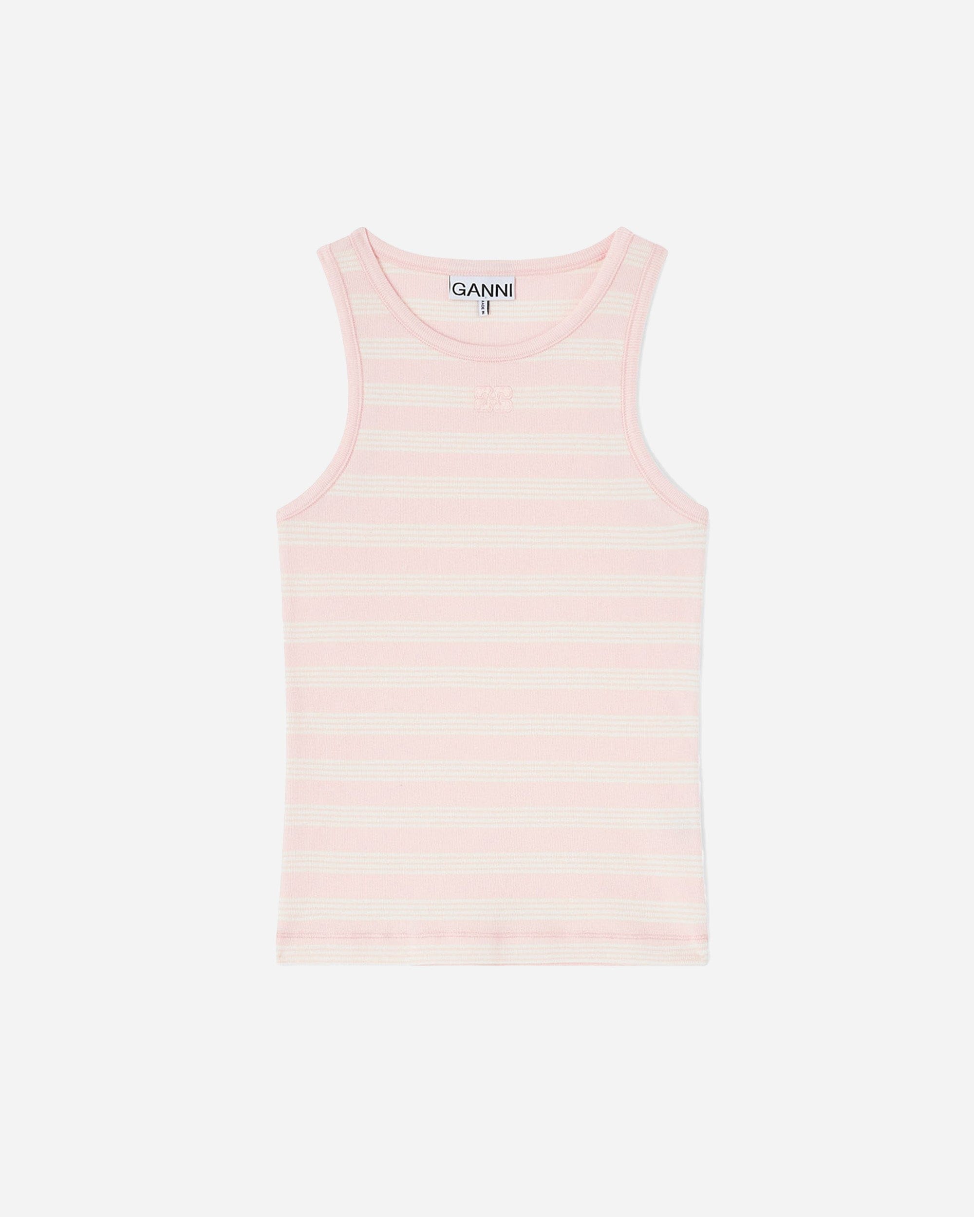 GANNI A/S Soft Cotton Rib Tank Top