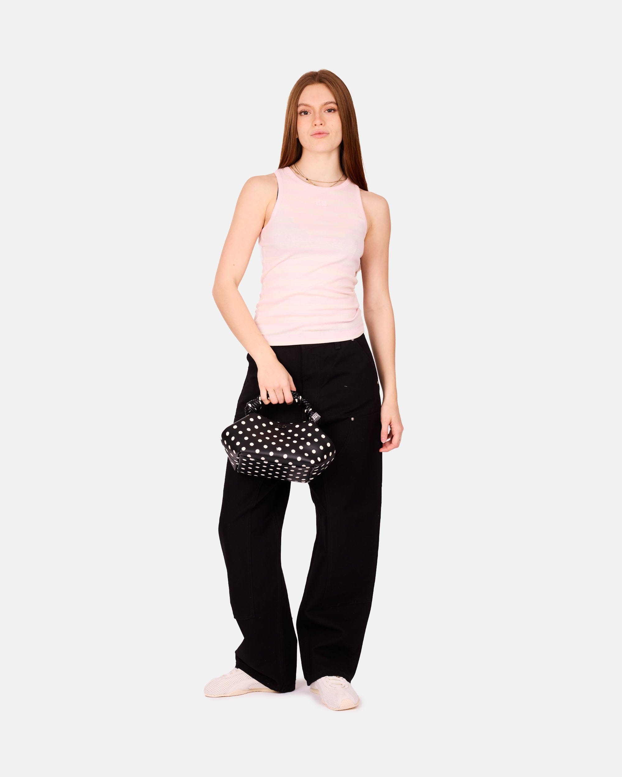 GANNI A/S Soft Cotton Rib Tank Top