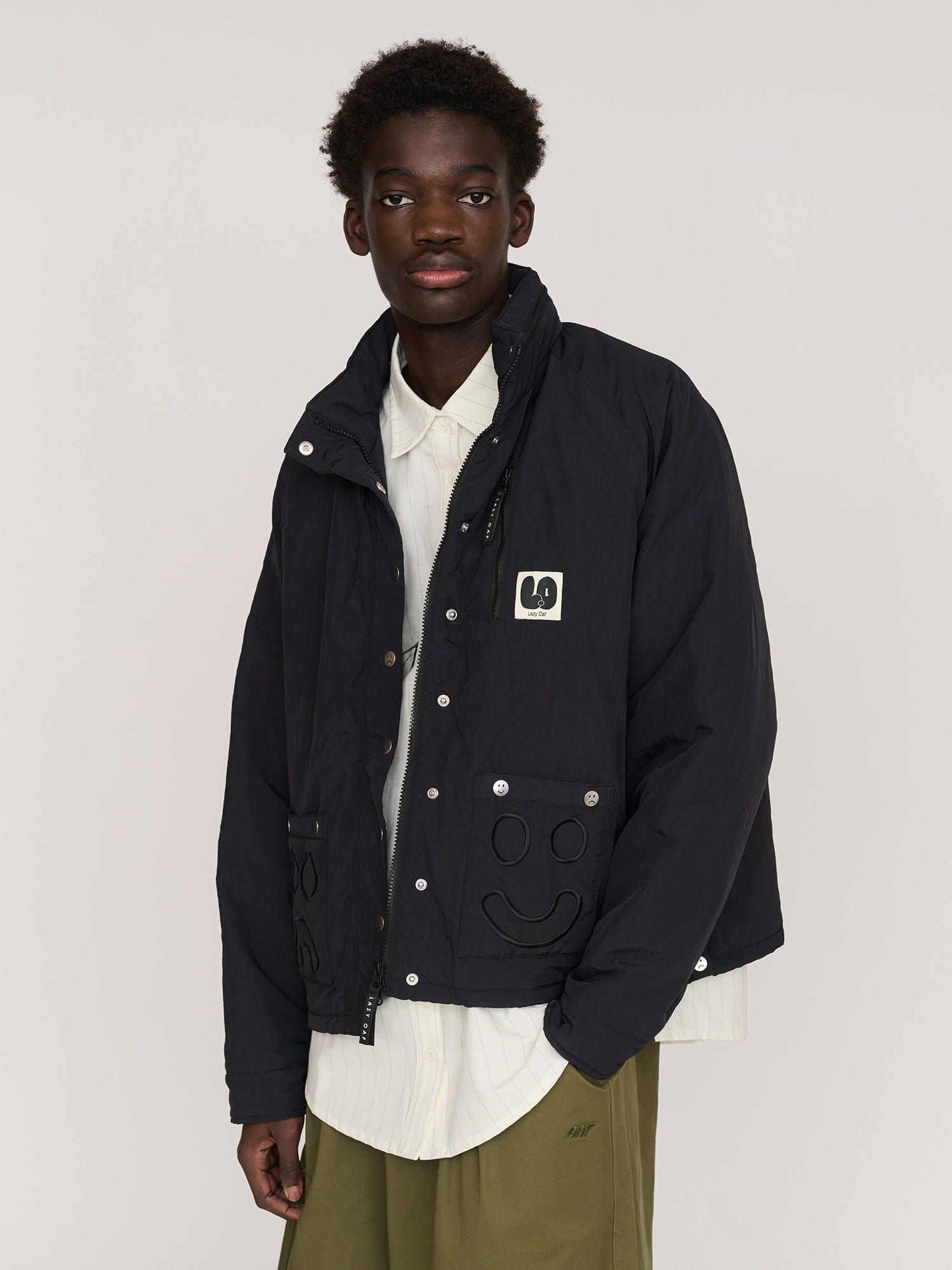 Lazy Oaf Short Wadded Happy Sad Jacket