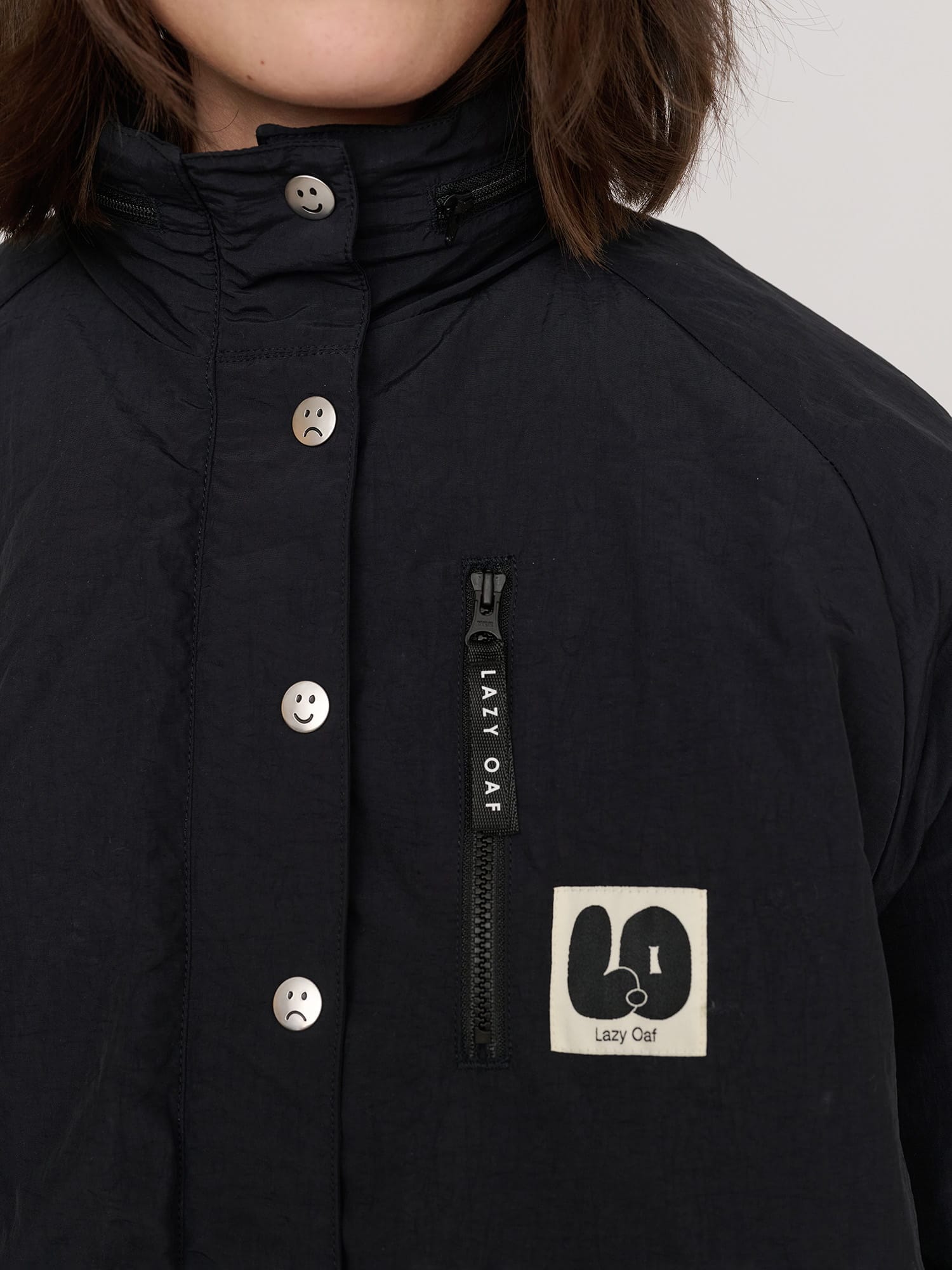 Lazy Oaf Short Wadded Happy Sad Jacket
