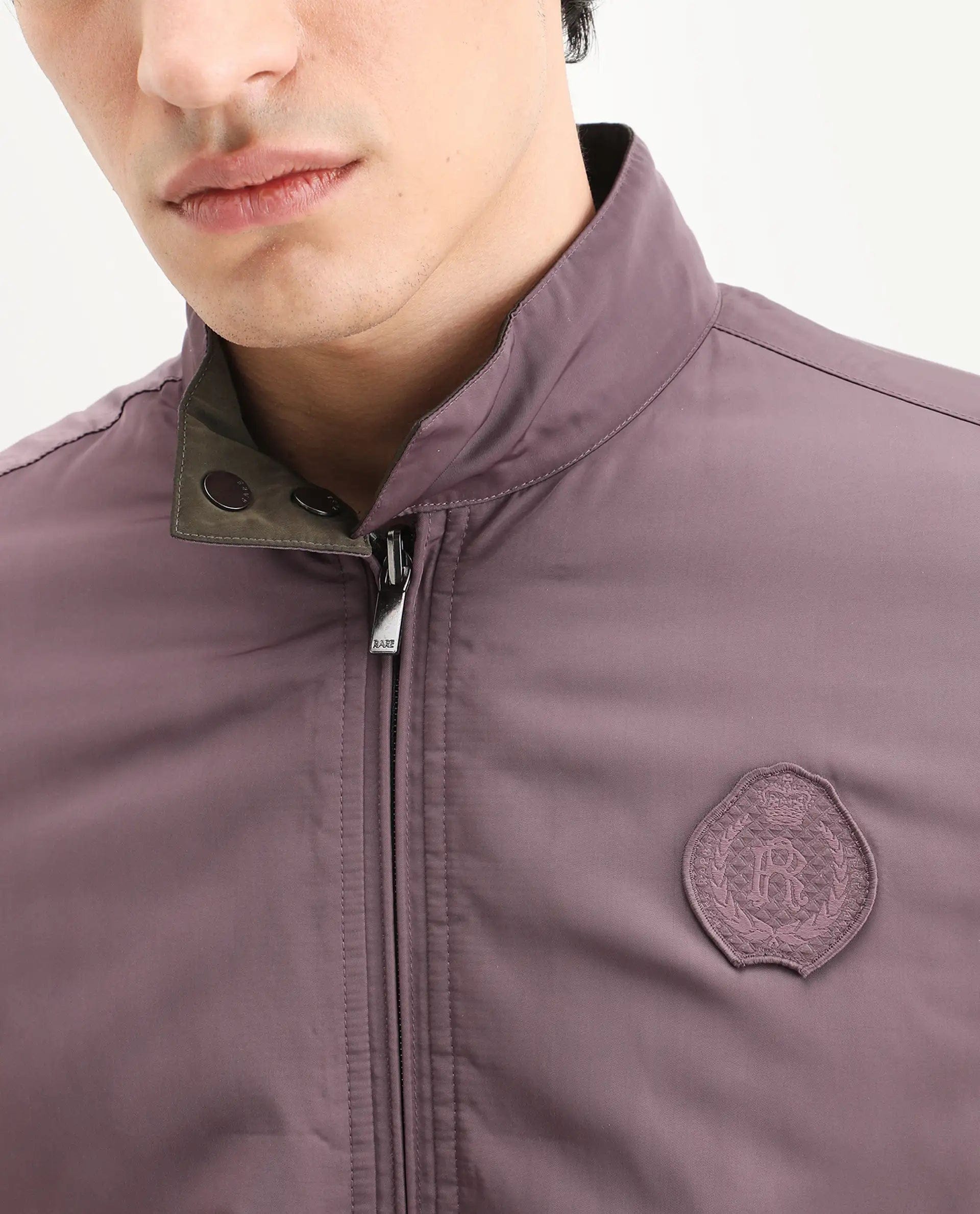 RARE Rabbit Men's Royban - 25 Olive Polyester Plain Regular Fit Full Sleeve High Neck Jacket