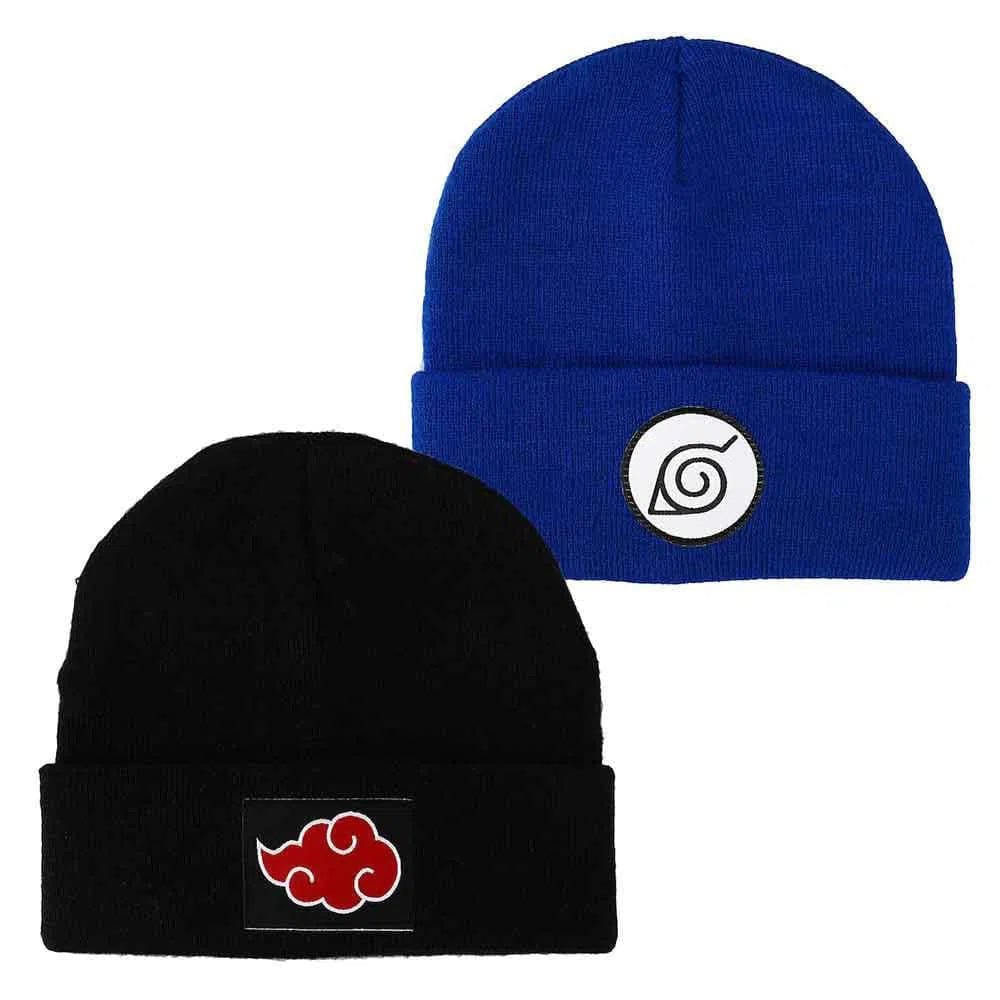 Bioworld Naruto - Hidden Leaf Village & Akatsuki Cloud Cuff Beanie Hat 2 - Pack - Bioworld