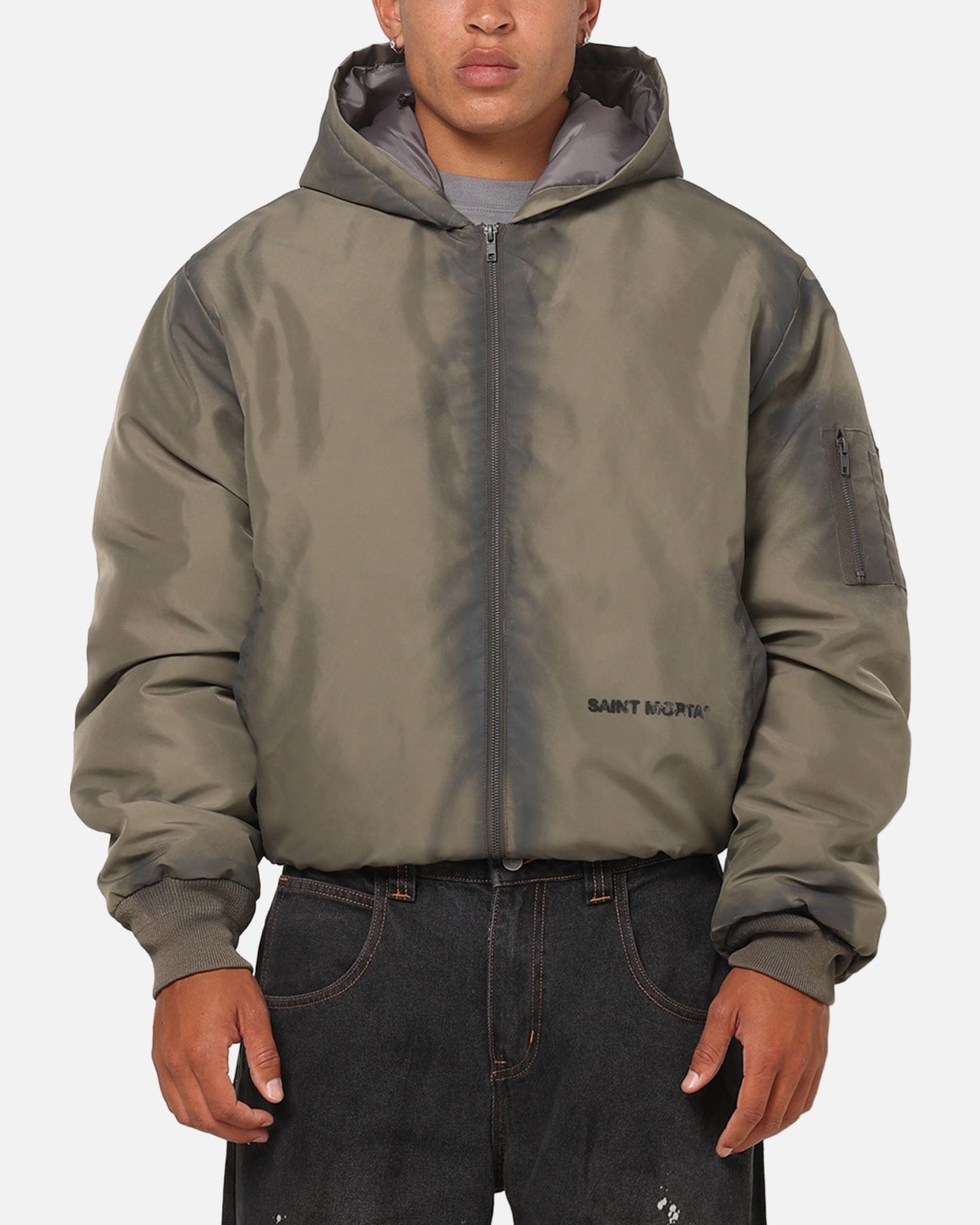 Saint Morta Patriot Hoodie Bomber Jacket Tan