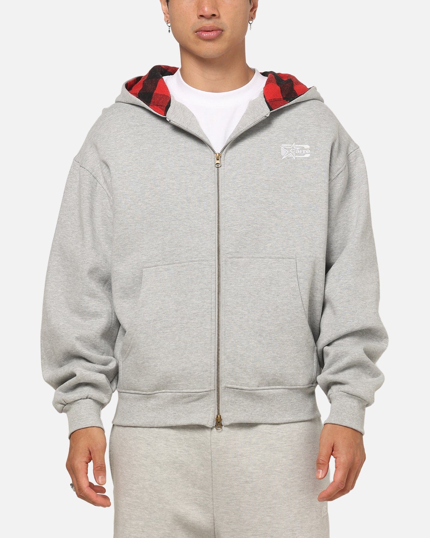 Carre True Form Hoodie Grey Marle/Plaid