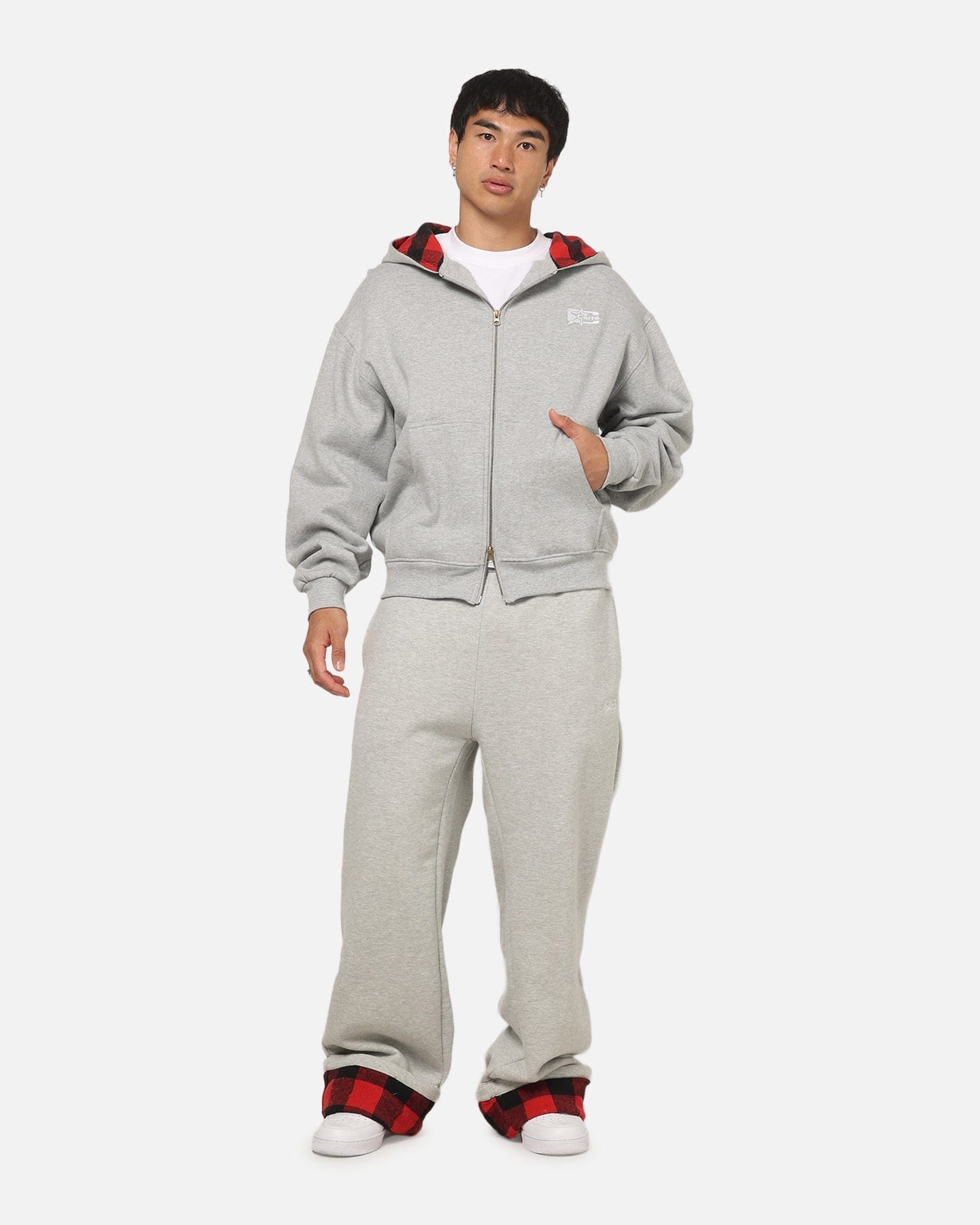Carre True Form Hoodie Grey Marle/Plaid