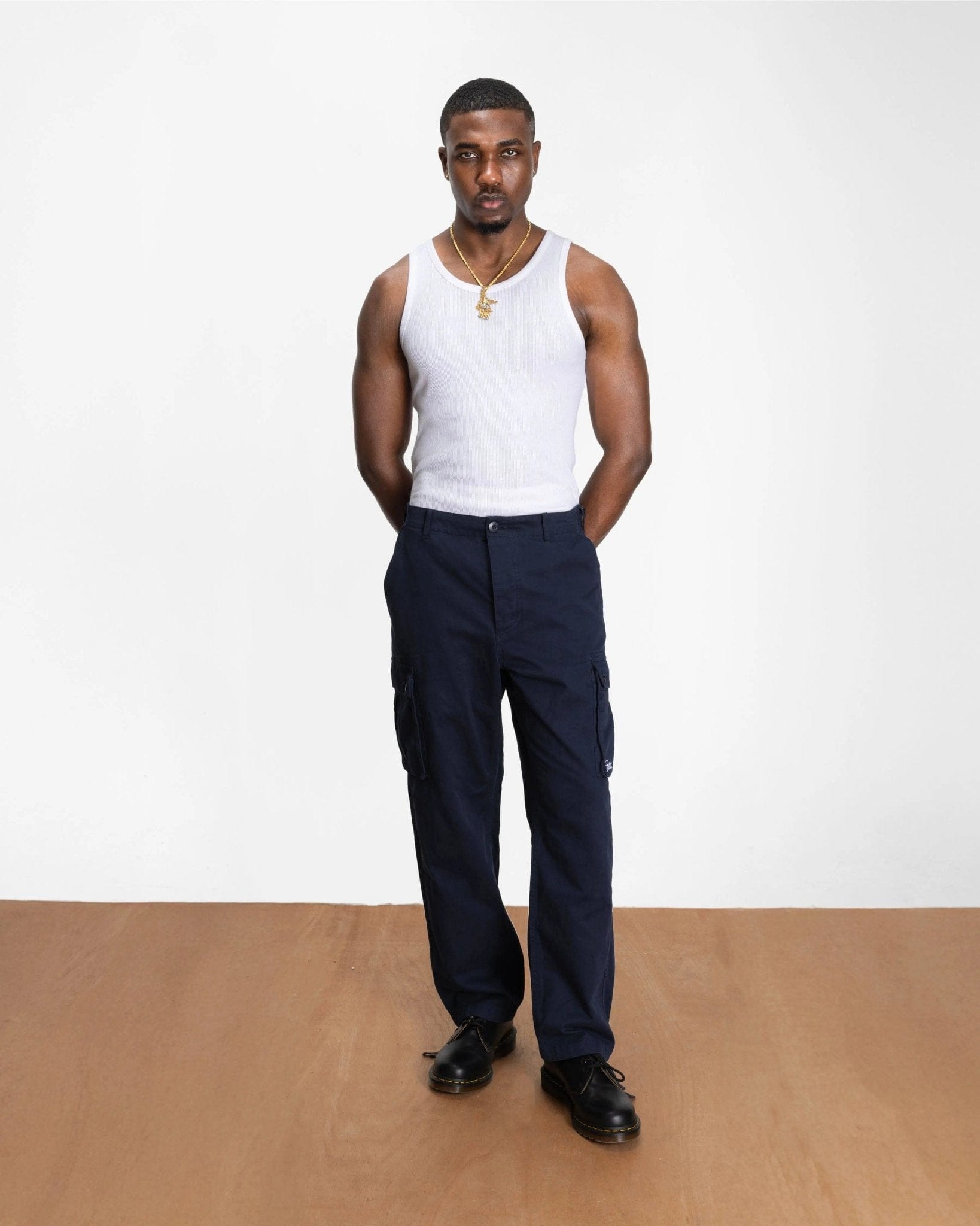 Patta Straight Cargo Pants (Parisian Night )