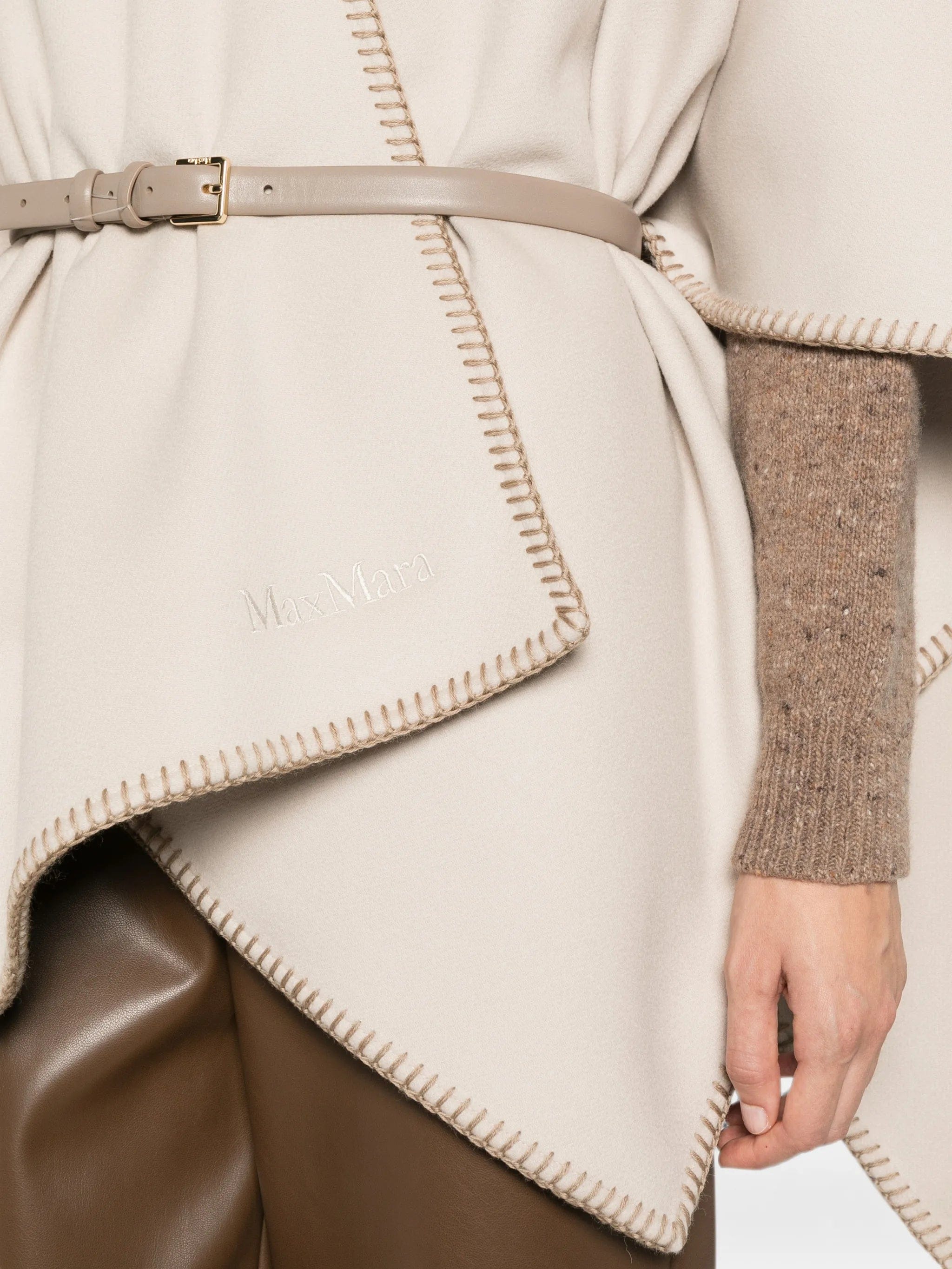 Max Mara Colomba belted blanket - stitch poncho