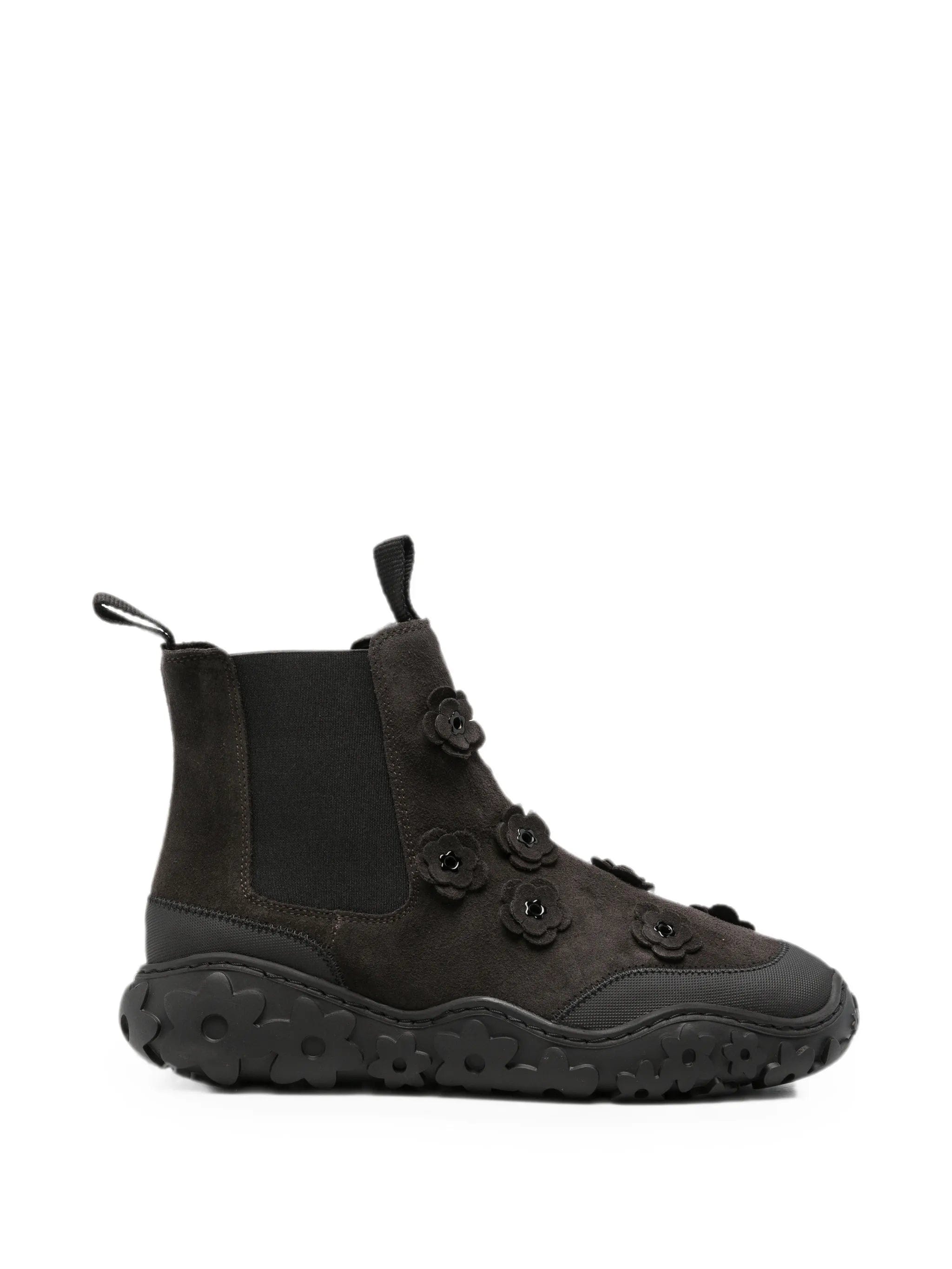 Cecilie Bahnsen floral - appliqué suede ankle boots