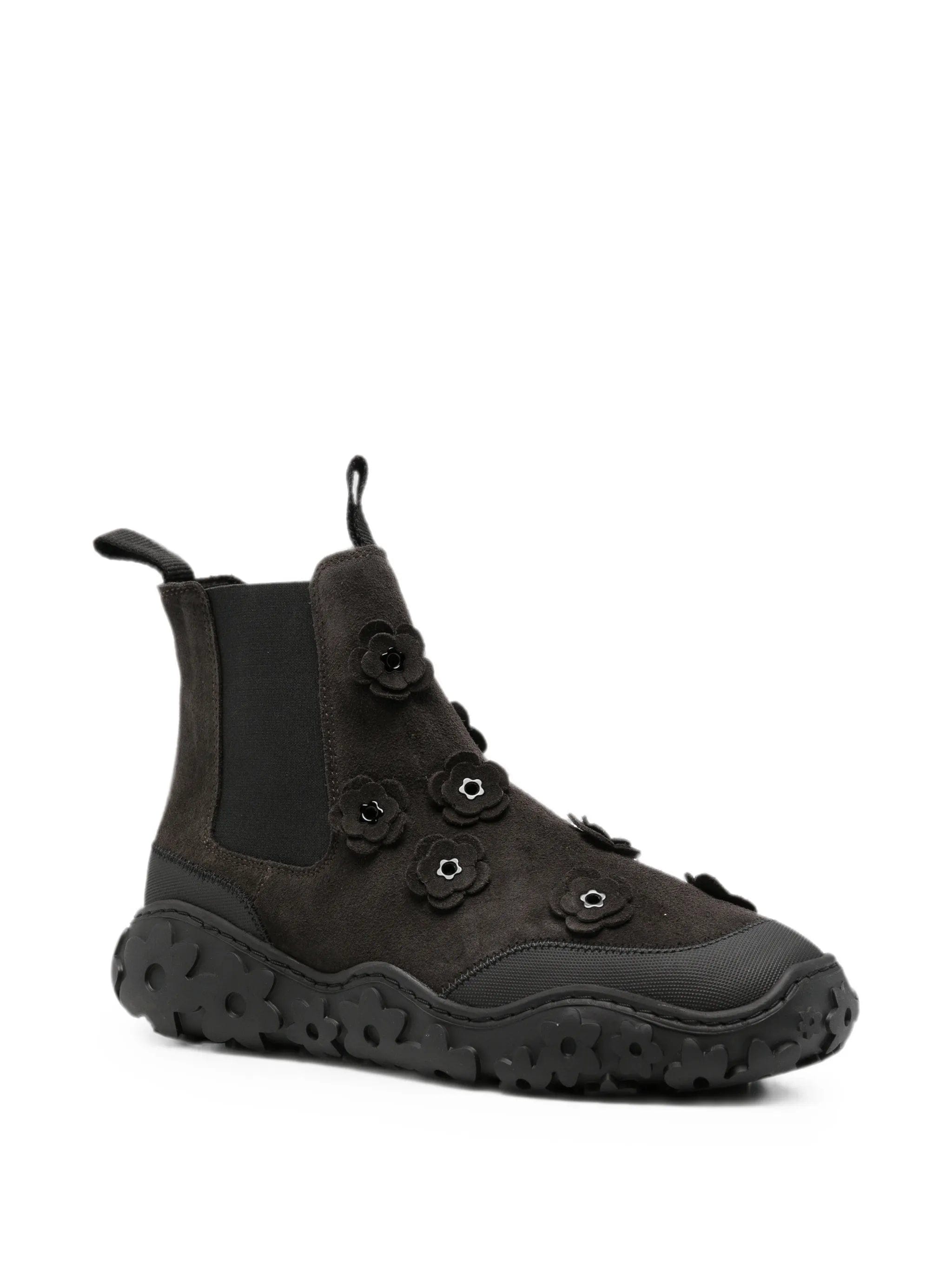 Cecilie Bahnsen floral - appliqué suede ankle boots