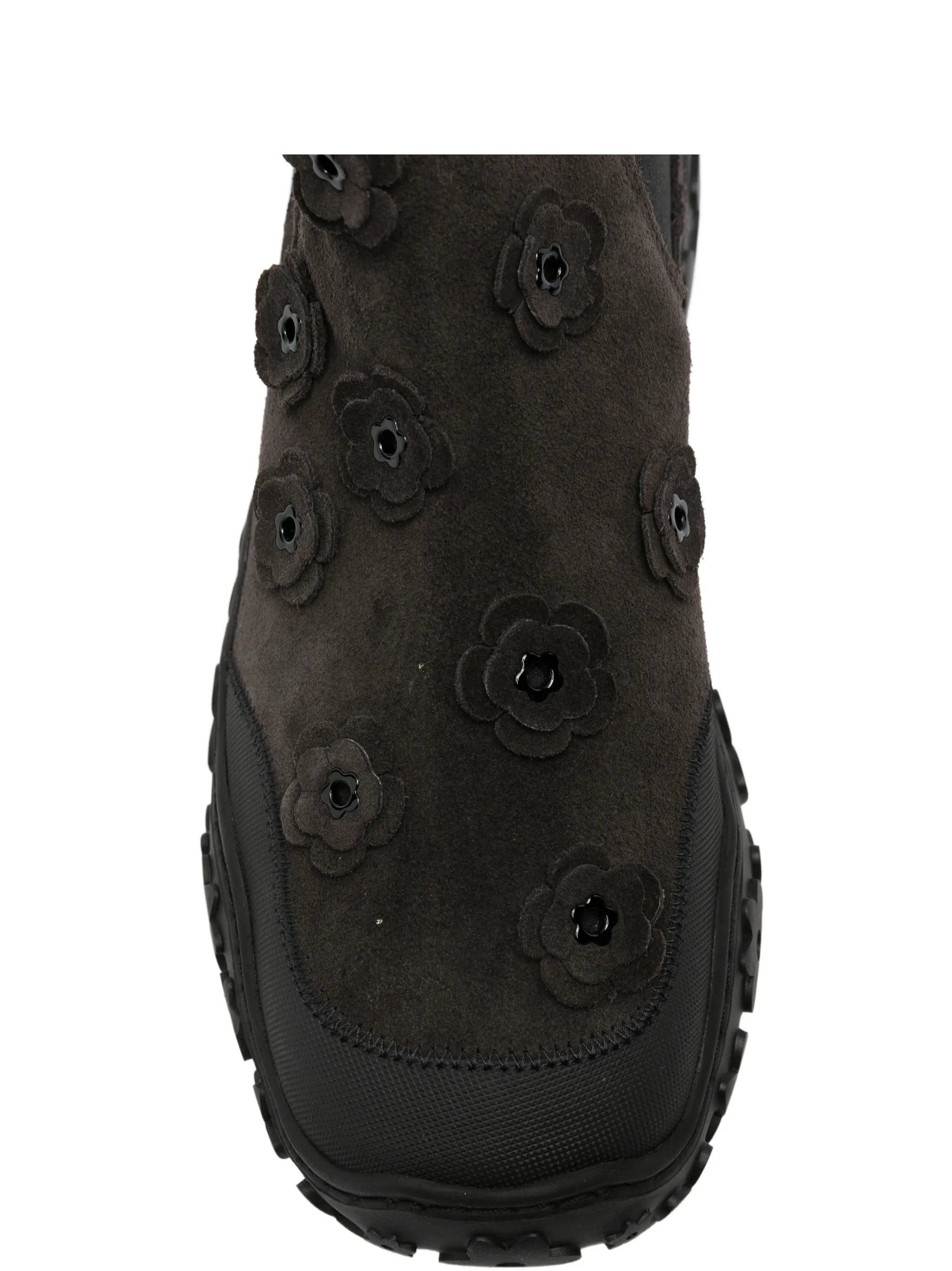 Cecilie Bahnsen floral - appliqué suede ankle boots