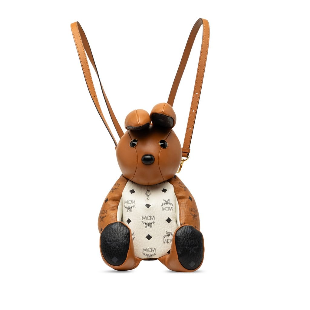 MCM Calfskin and Visetos Coated Canvas Rabbit Zoo Doll Backpack