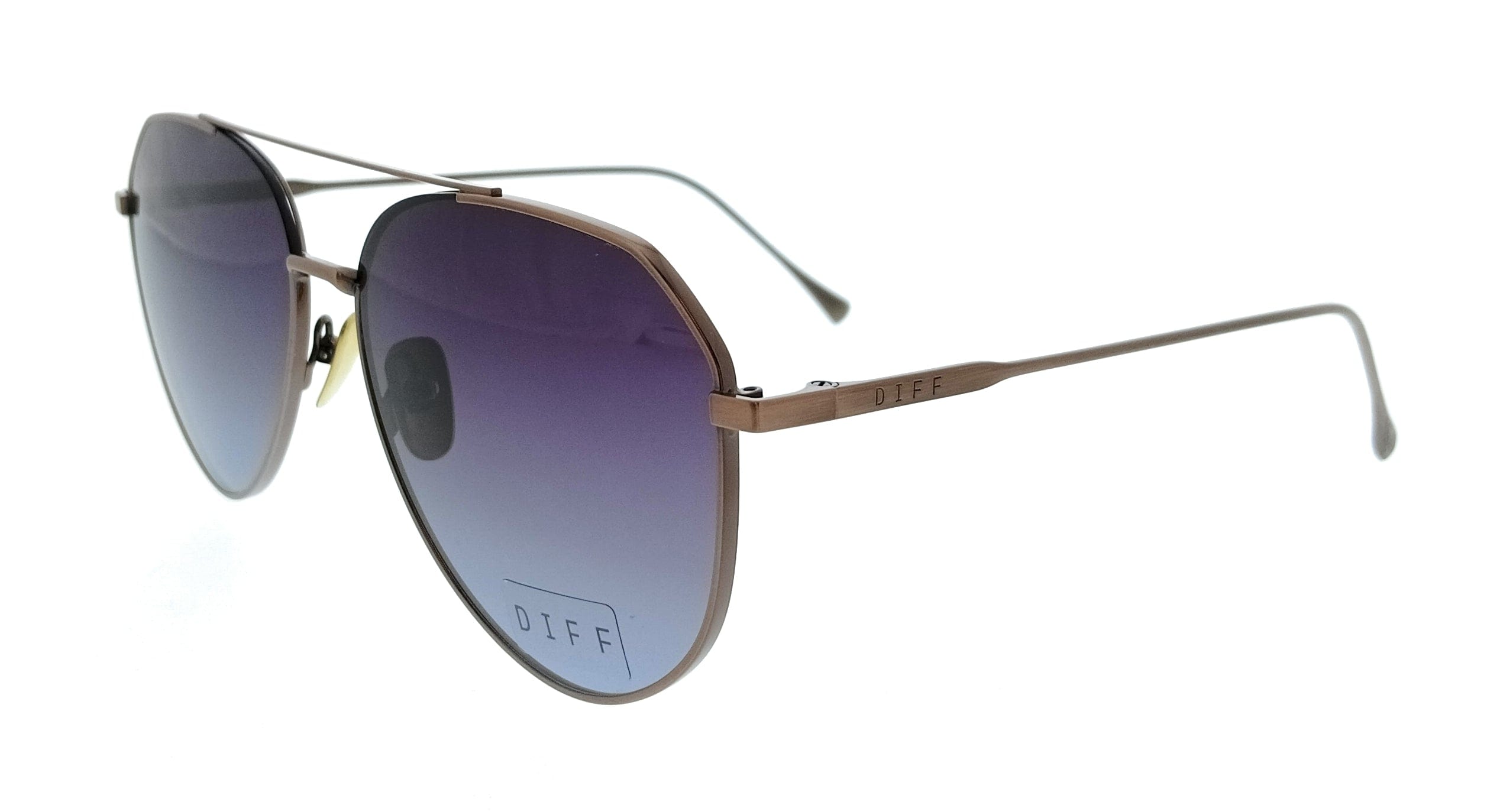 Aviator Diff SDFDASH61BROP Black Aviator Unisex Sunglasses