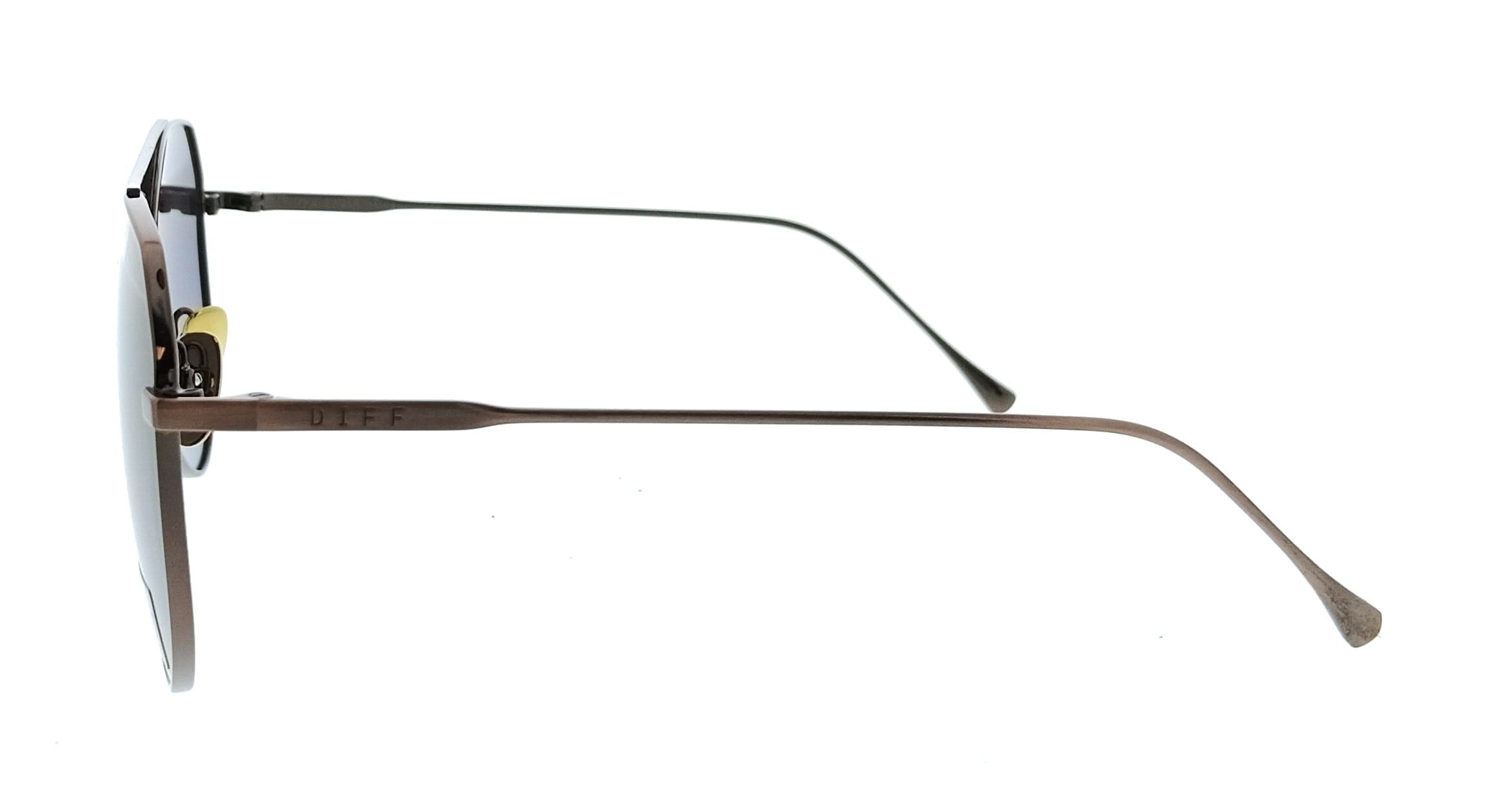 Aviator Diff SDFDASH61BROP Black Aviator Unisex Sunglasses