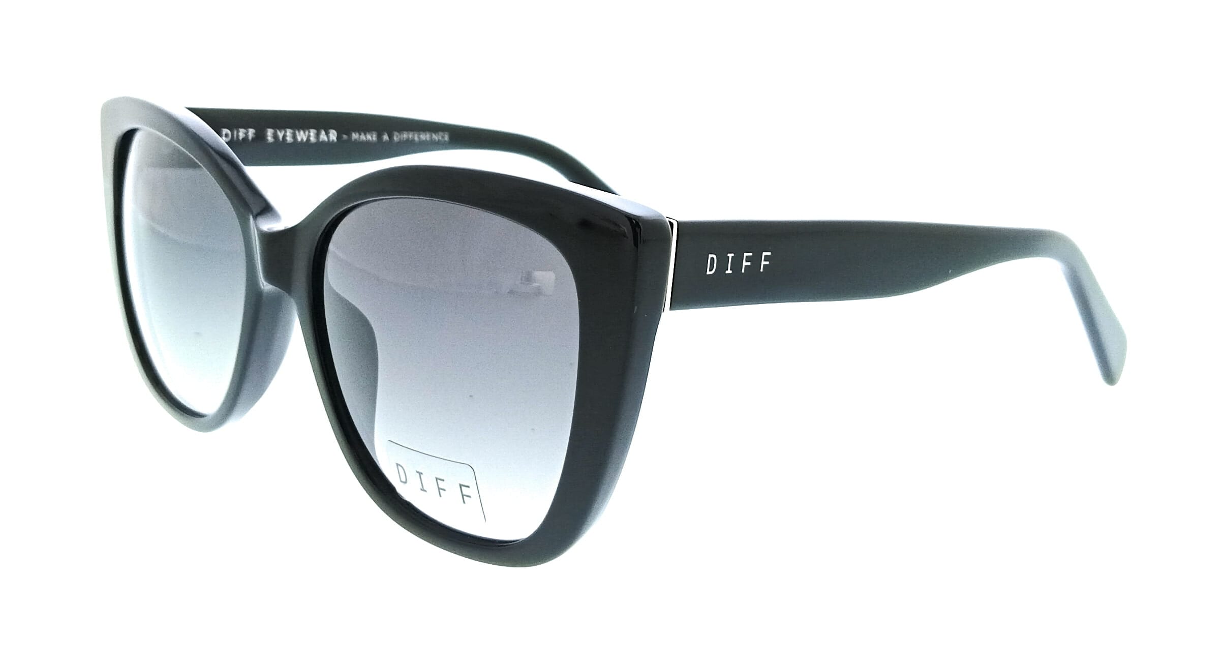 Diff SDFRUBY540BLA Black Round Womens Sunglasses