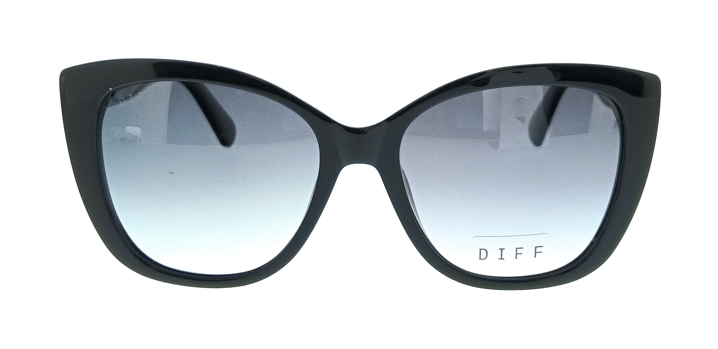 Diff SDFRUBY540BLA Black Round Womens Sunglasses