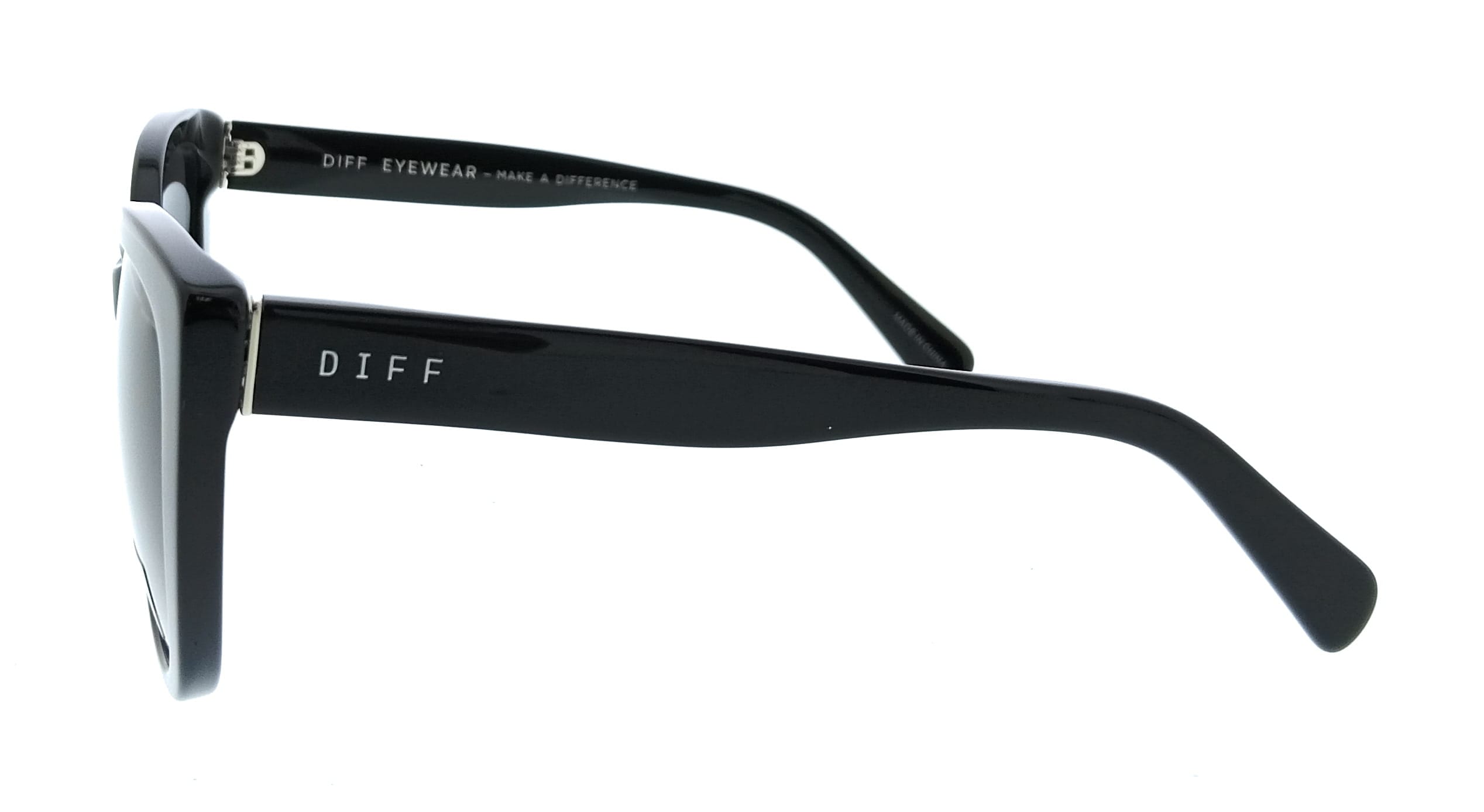 Diff SDFRUBY540BLA Black Round Womens Sunglasses