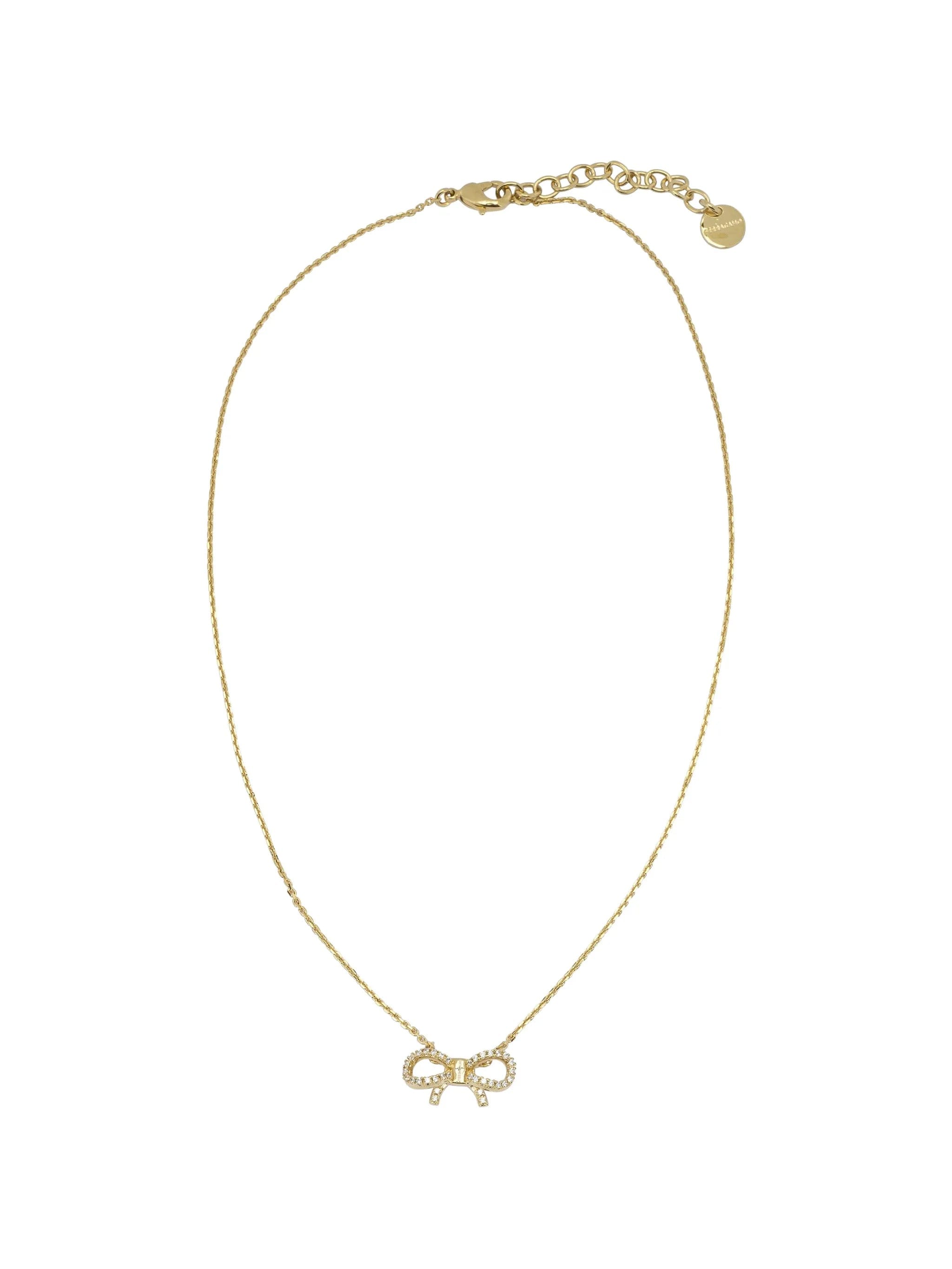Ferragamo crystal - embellished bow necklace