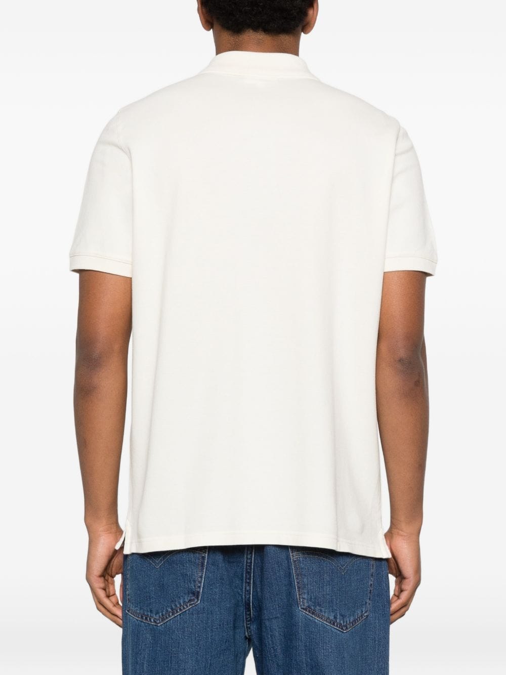 Maison Kitsuné Fox Head Logo - Embroidered Cotton Polo Shirt — Cream