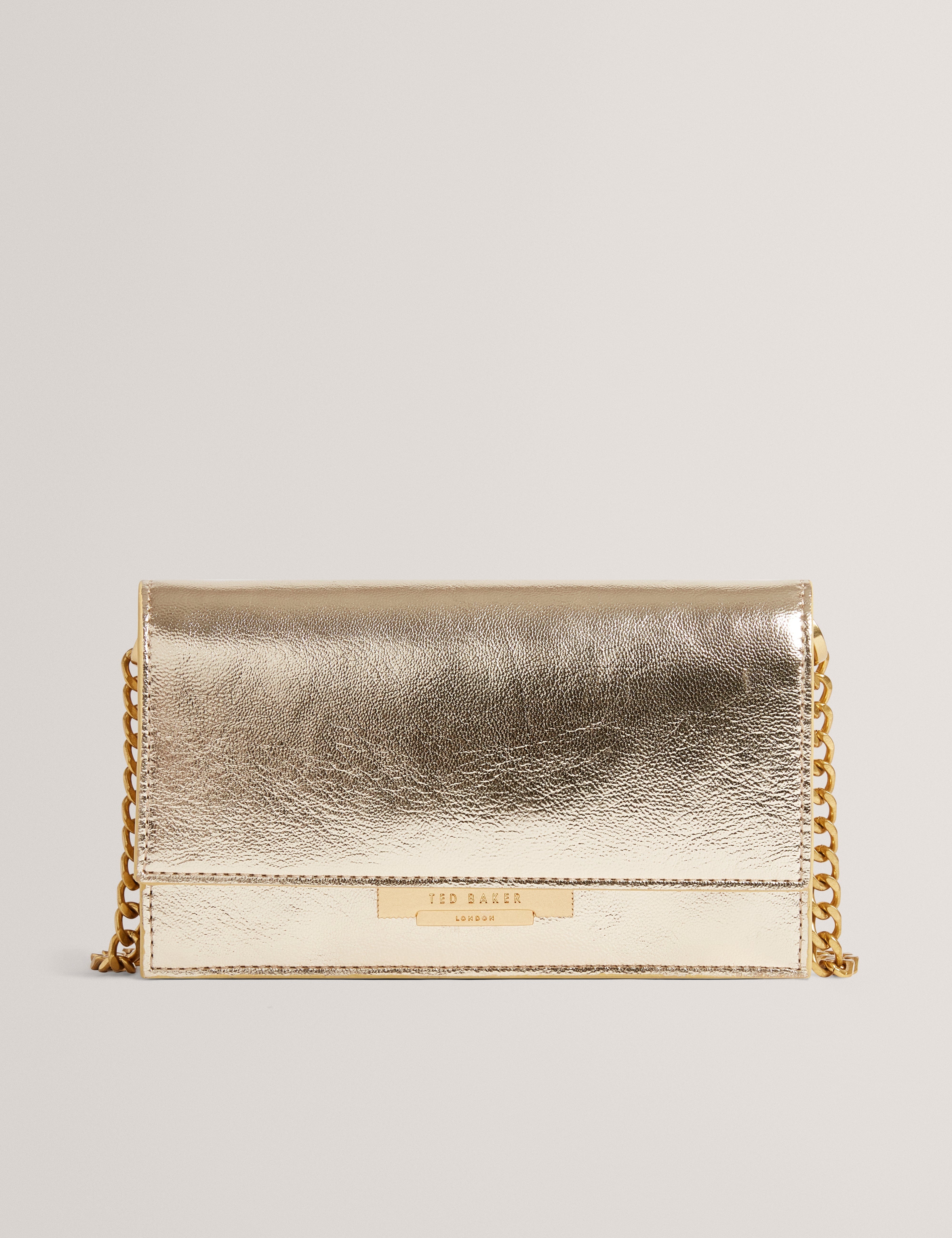Ted Baker Mahiria Lock Detail Purse On A Chain Gold