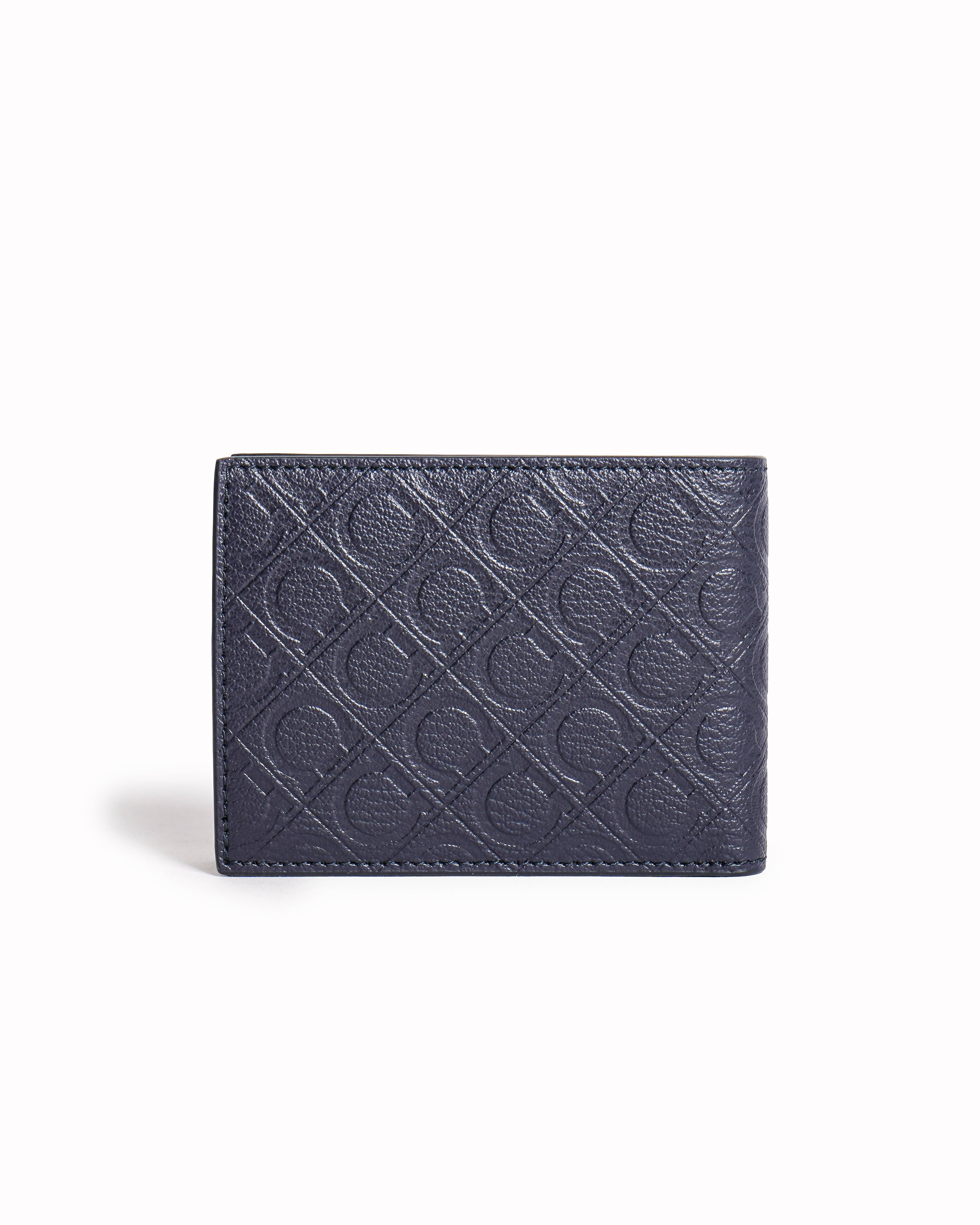 Salvatore Ferragamo Ferragamo Gancini Embossed Leather Bi - Fold Wallet