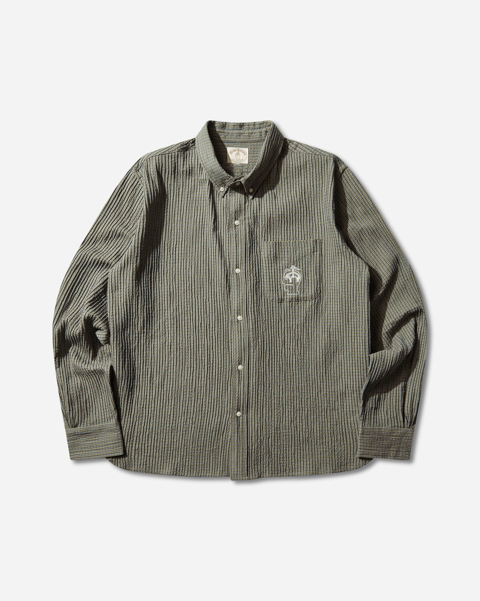 Brain Dead Brooks Brothers California Check Oxford Button Up Shirt Green