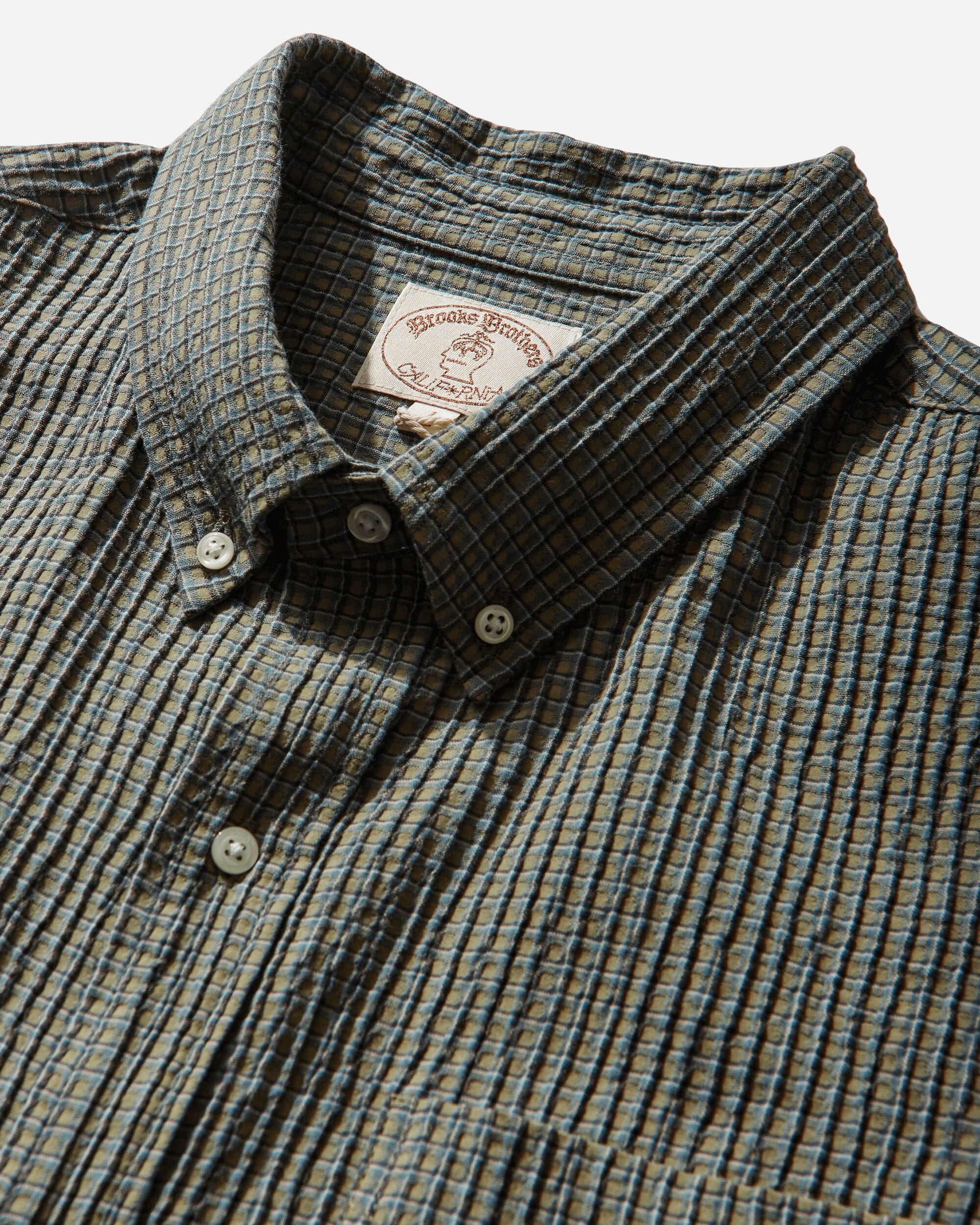 Brain Dead Brooks Brothers California Check Oxford Button Up Shirt Green