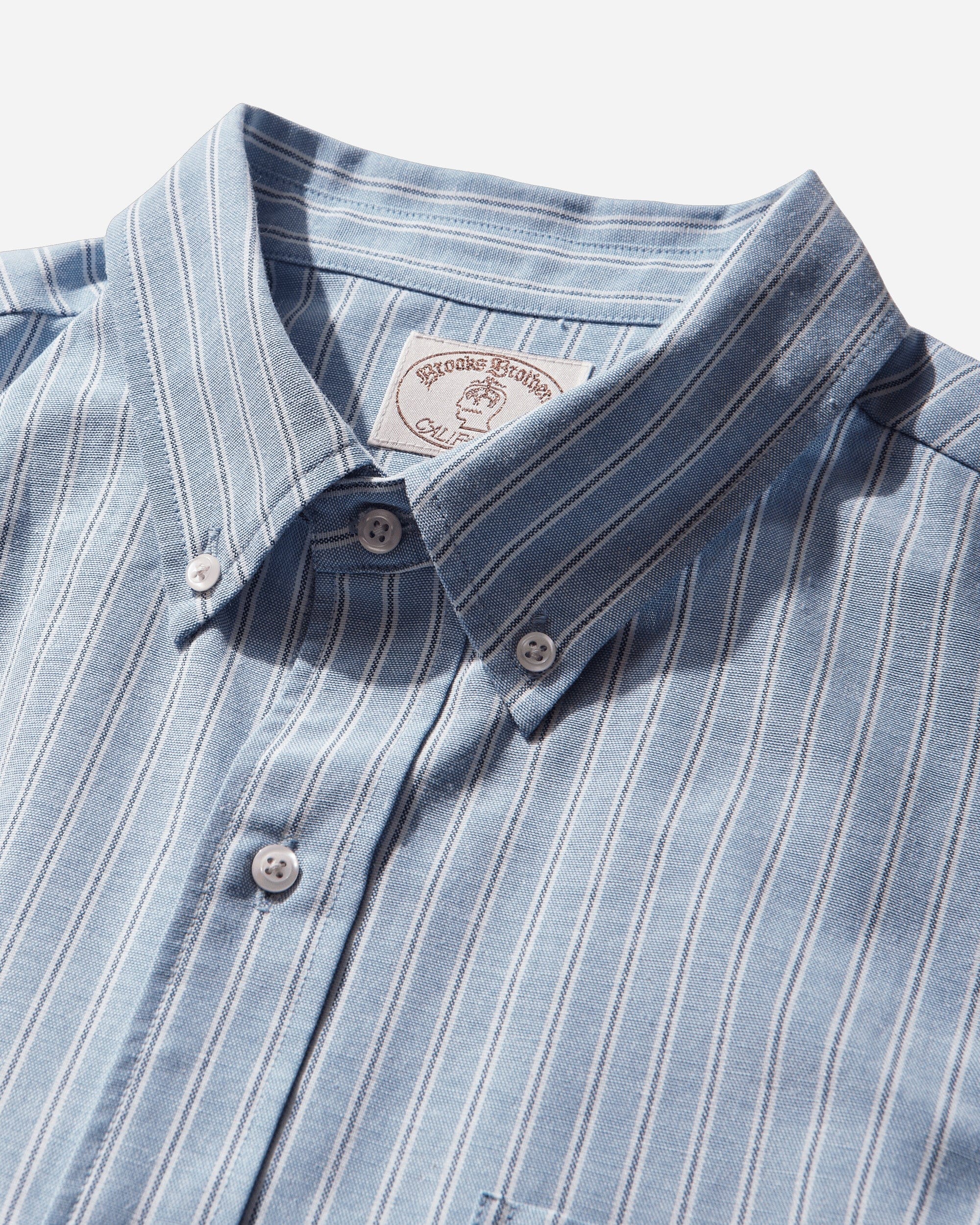 Brain Dead Brooks Brothers California Panel Oxford Button Up Shirt Light Blue