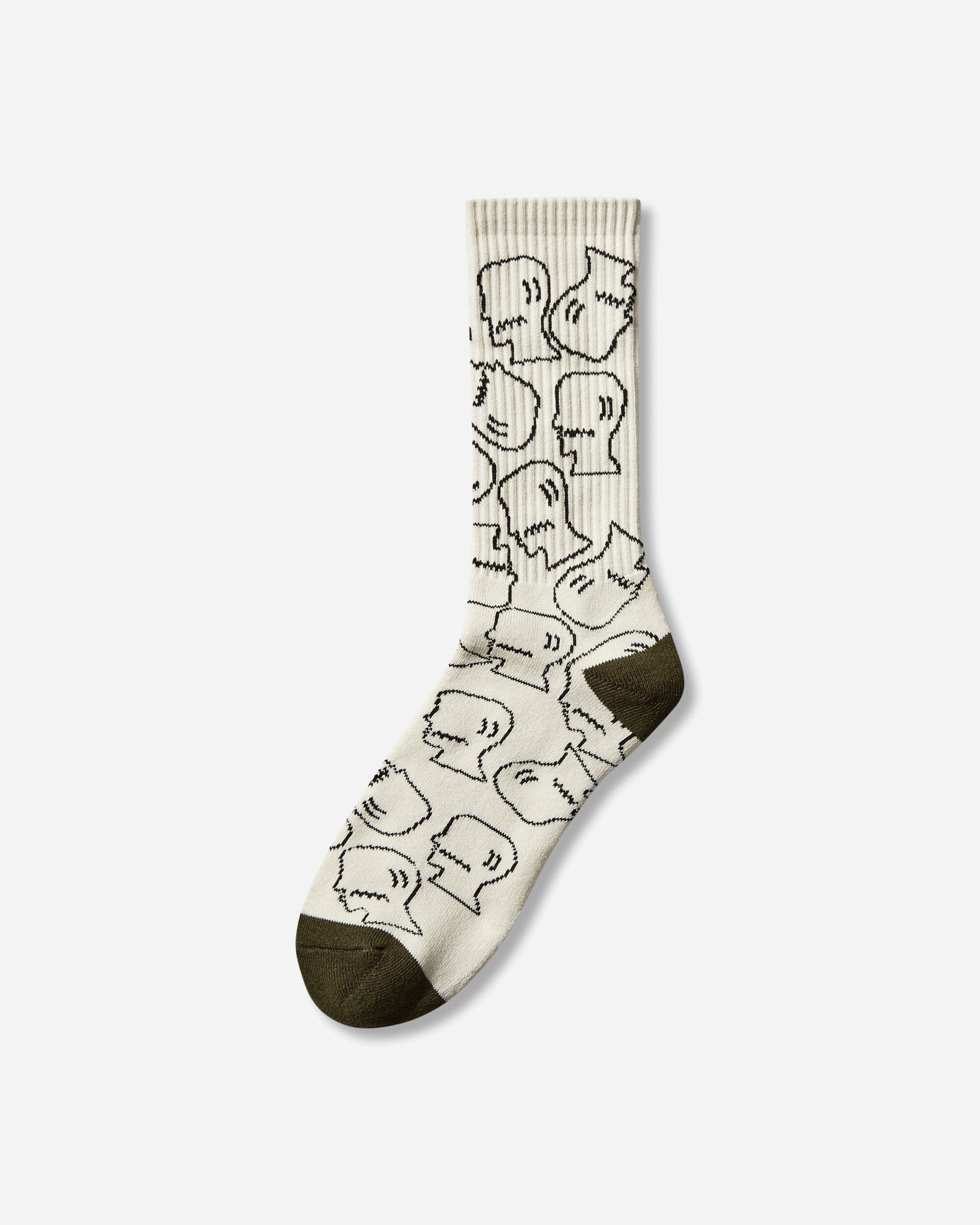 Brain Dead Logohead Crew Socks Cream