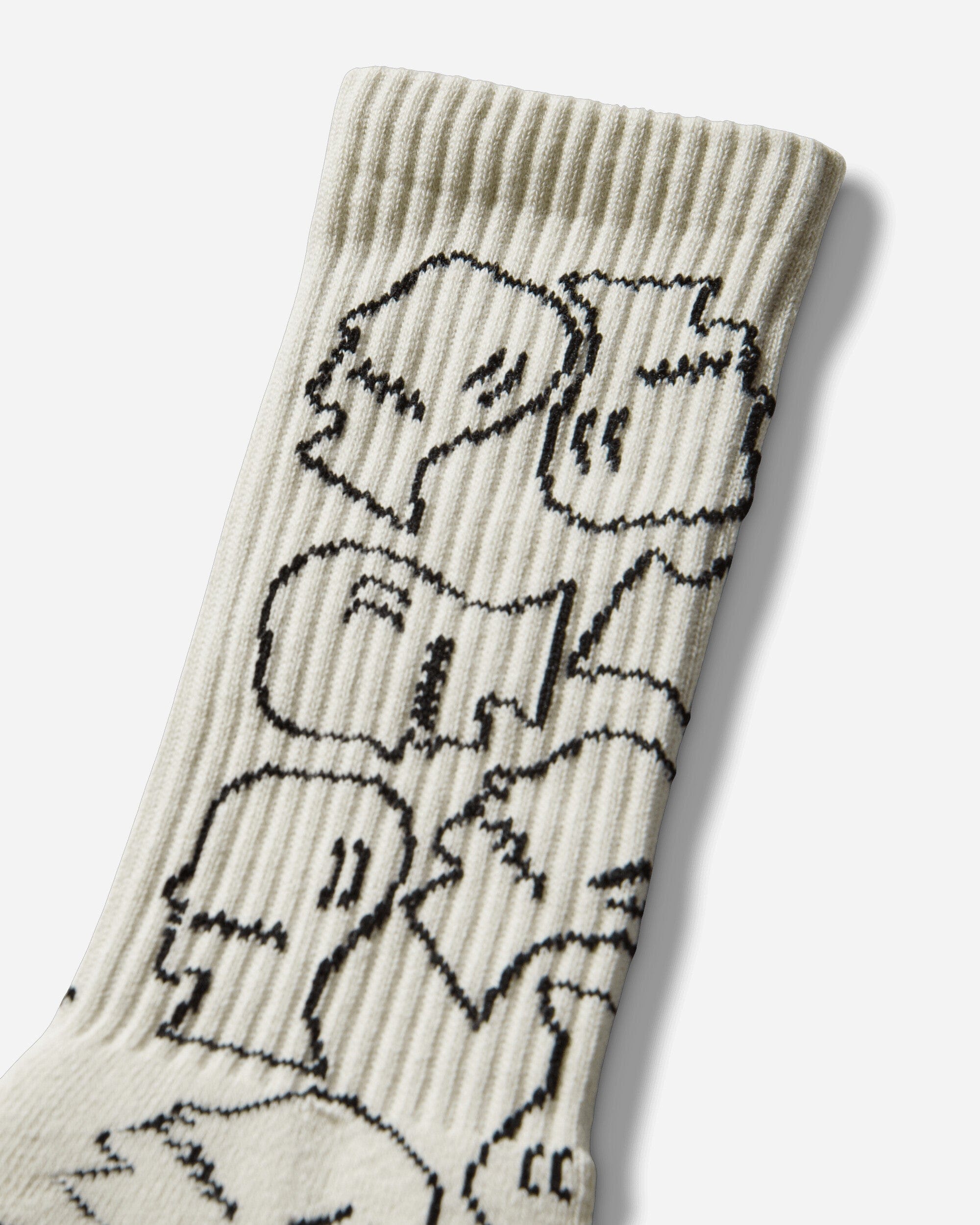 Brain Dead Logohead Crew Socks Cream