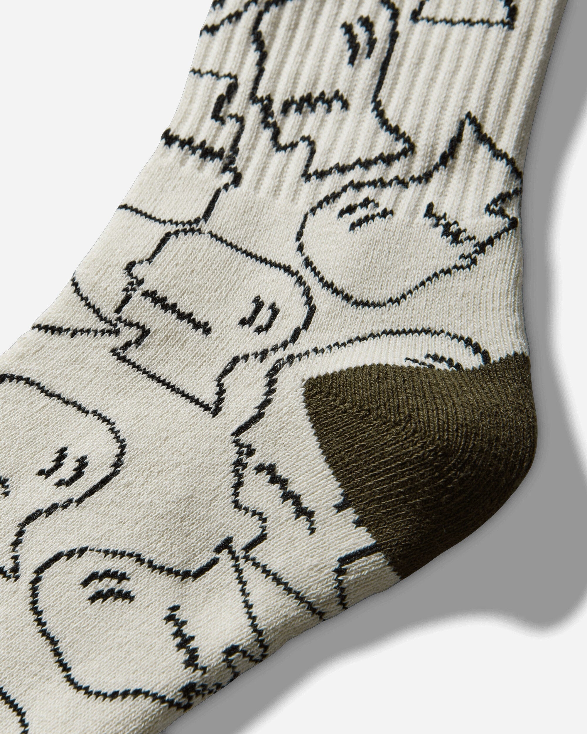 Brain Dead Logohead Crew Socks Cream