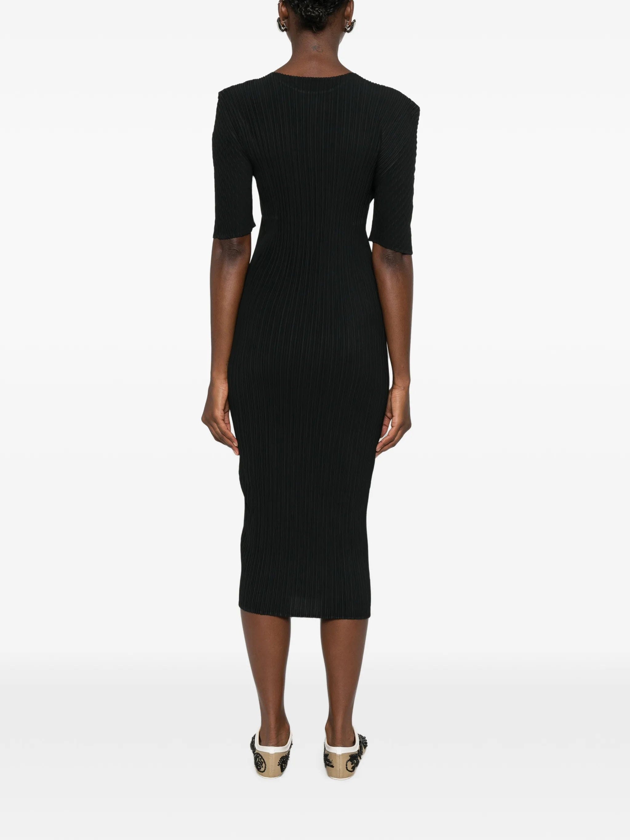 Issey Miyake box - shoulder pleats midi dress