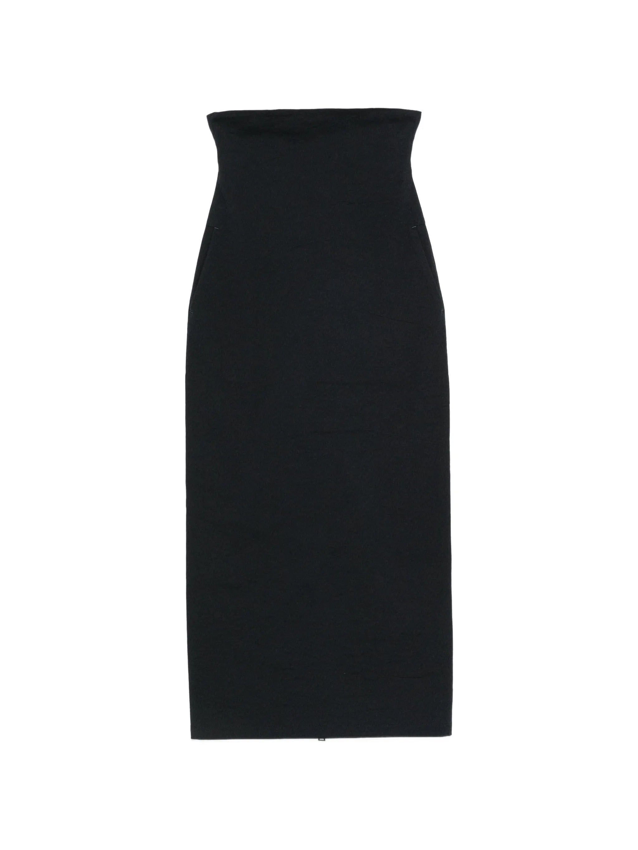 Issey Miyake high - waisted zip - back midi skirt