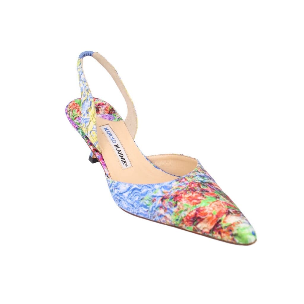 Manolo Blahnik FLORAL HEELS BLUE 40.5 EU | 9 US