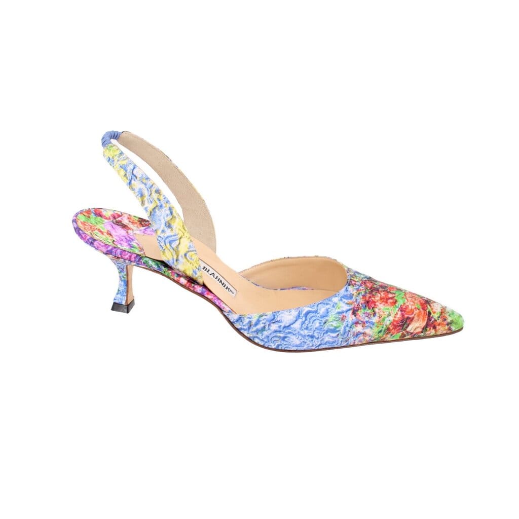Manolo Blahnik FLORAL HEELS BLUE 40.5 EU | 9 US